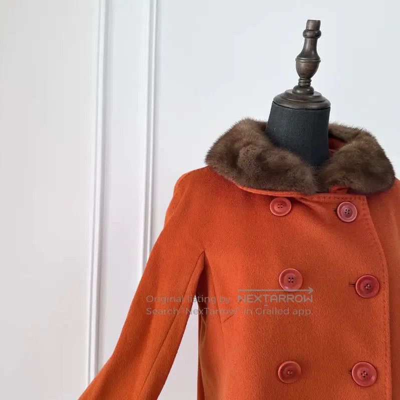 Max Mara MaxMara Orange Wool Ladies Coat . Size L / US 10 / IT 46 - 6 Thumbnail