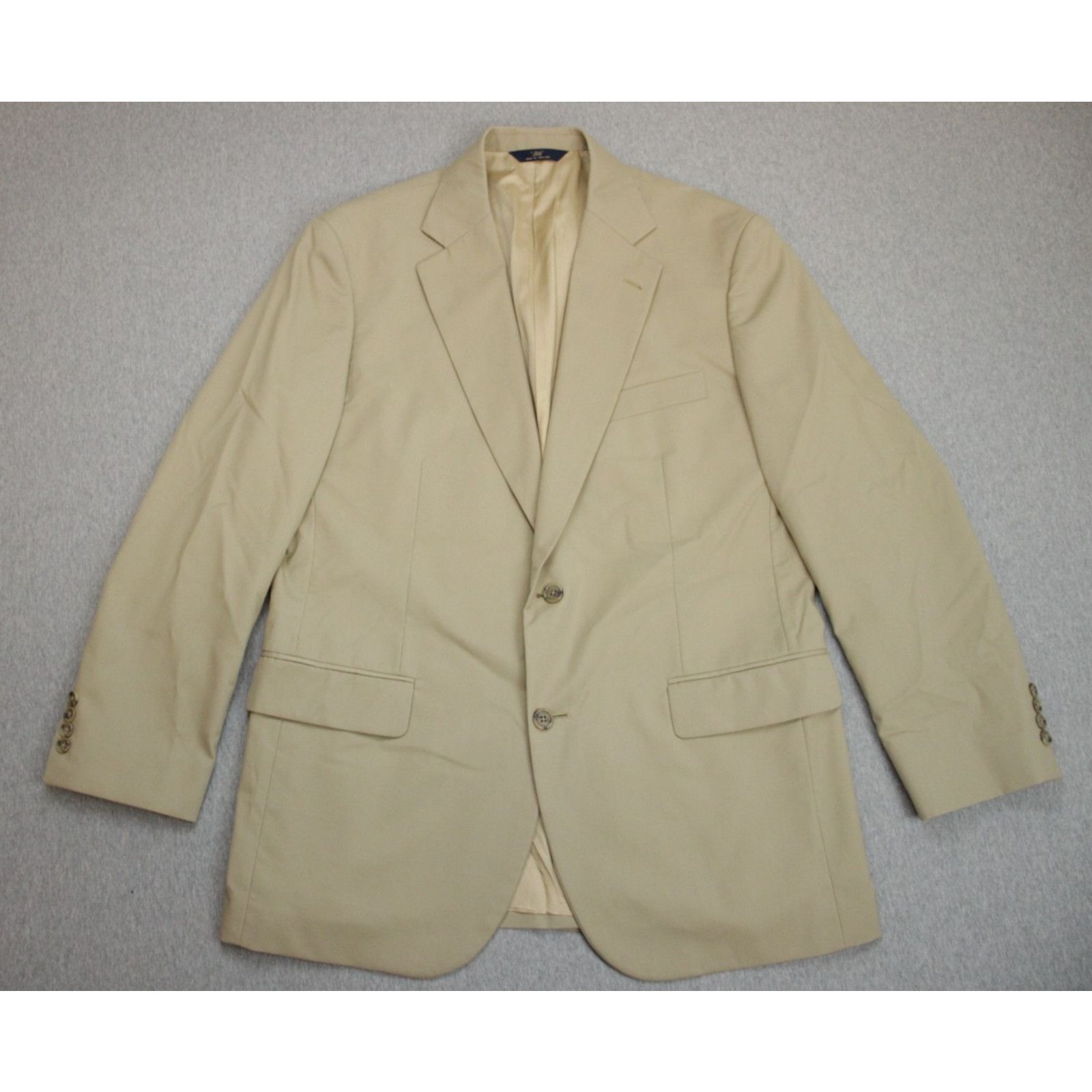Brooks Brothers Brooks Brothers Suit Jacket Mens 40R Cotton Blend Beige Size 40R - 2 Thumbnail