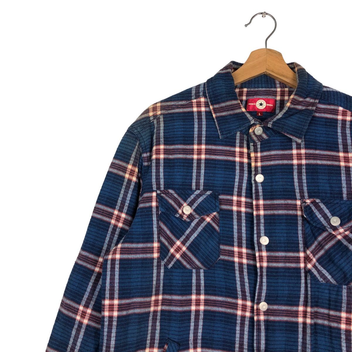 Japanese Brand 🔥Vintage Converse All Star Shirt Jacket Chore Tartan Design Size US L / EU 52-54 / 3 - 7 Thumbnail
