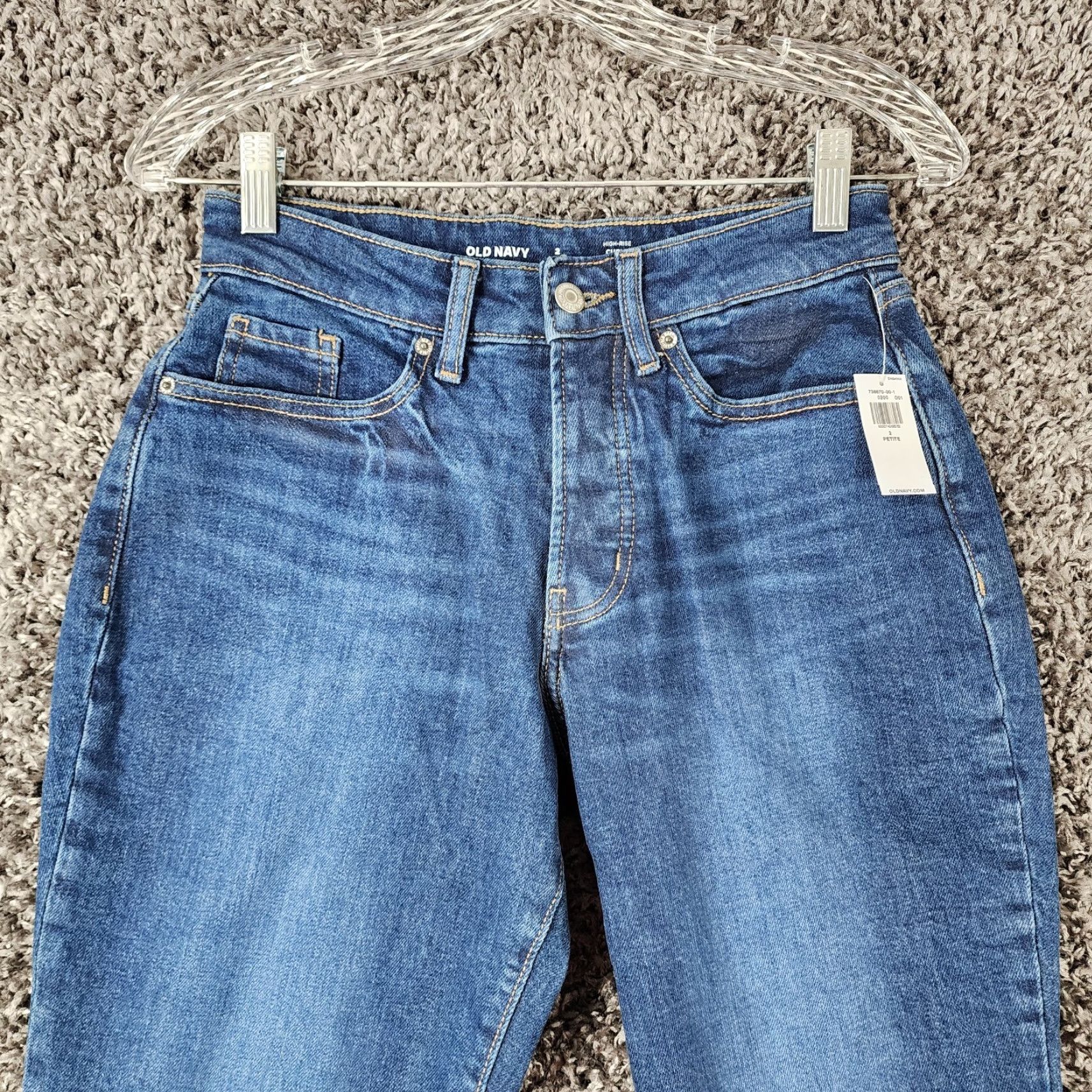 Old Navy VINTAGE? No. Just Old Navy Jeans High Rise Curvy Straight Slim Blue Jeans Size 2P Petite Women Size 26" / US 2 / IT 38 - 2 Thumbnail