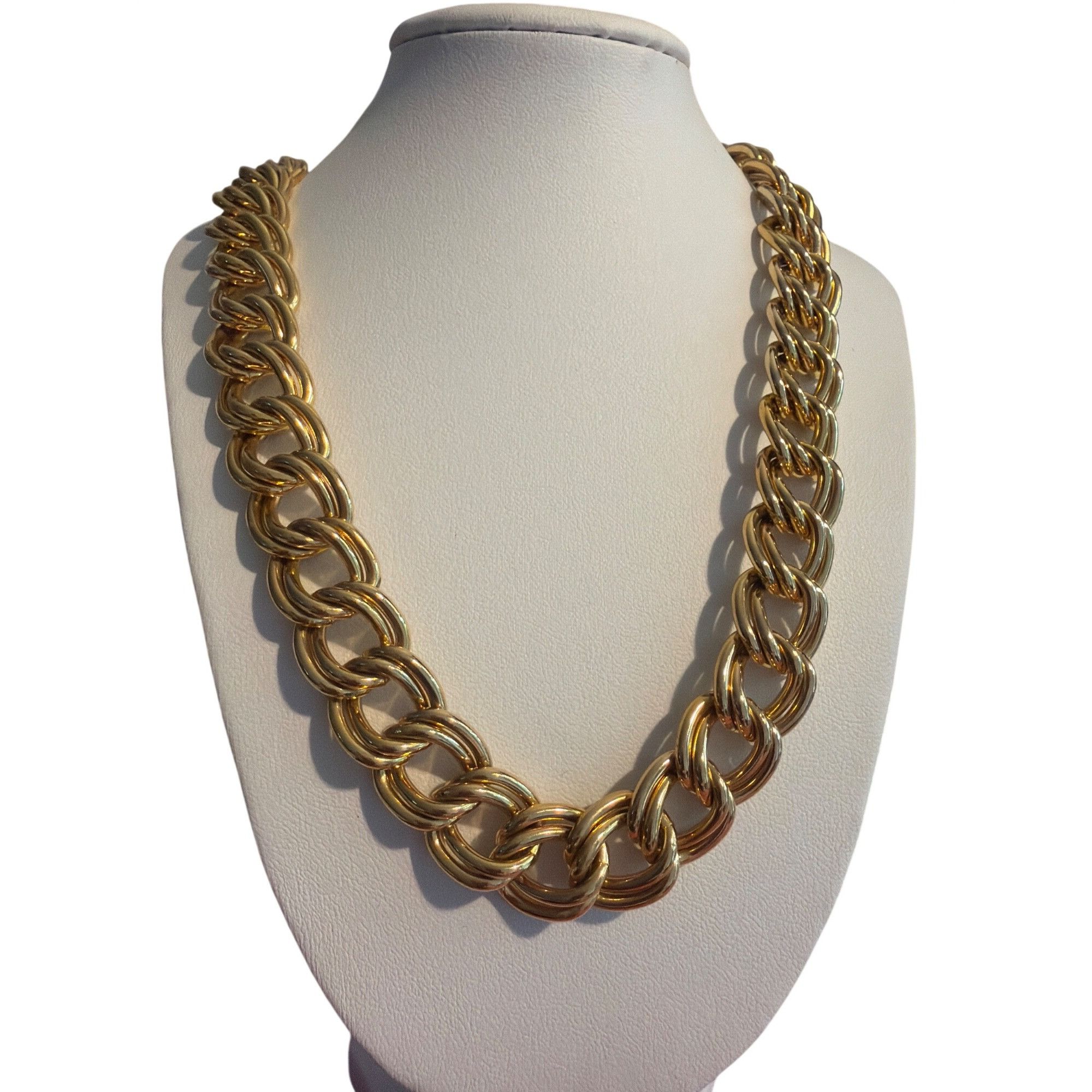Other Vintage Gold Tone Double Link Chunky Chain Statement Necklac Size ONE SIZE - 1 Thumbnail