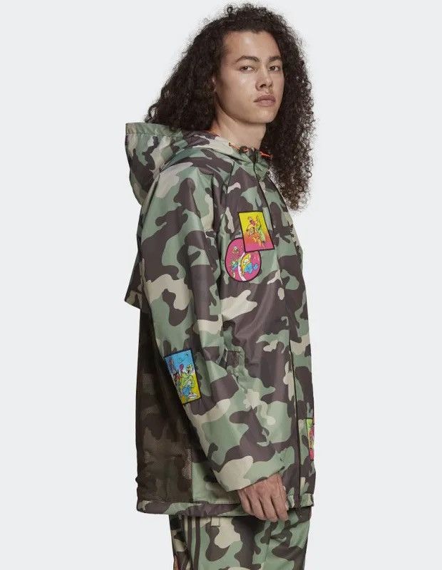 image of Adidas x Jeremy Scott Windbreaker Jacket in Camo, Men's (Size XL)