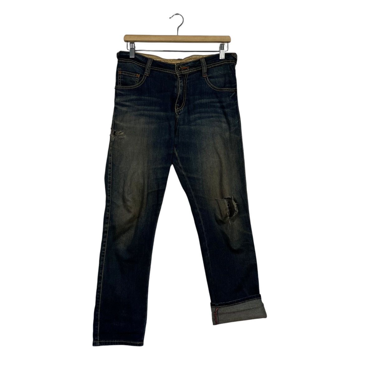 14th Addiction Vintage Daily Topics Distressed Buckle Denim Jeans Size 31" - 11 Thumbnail