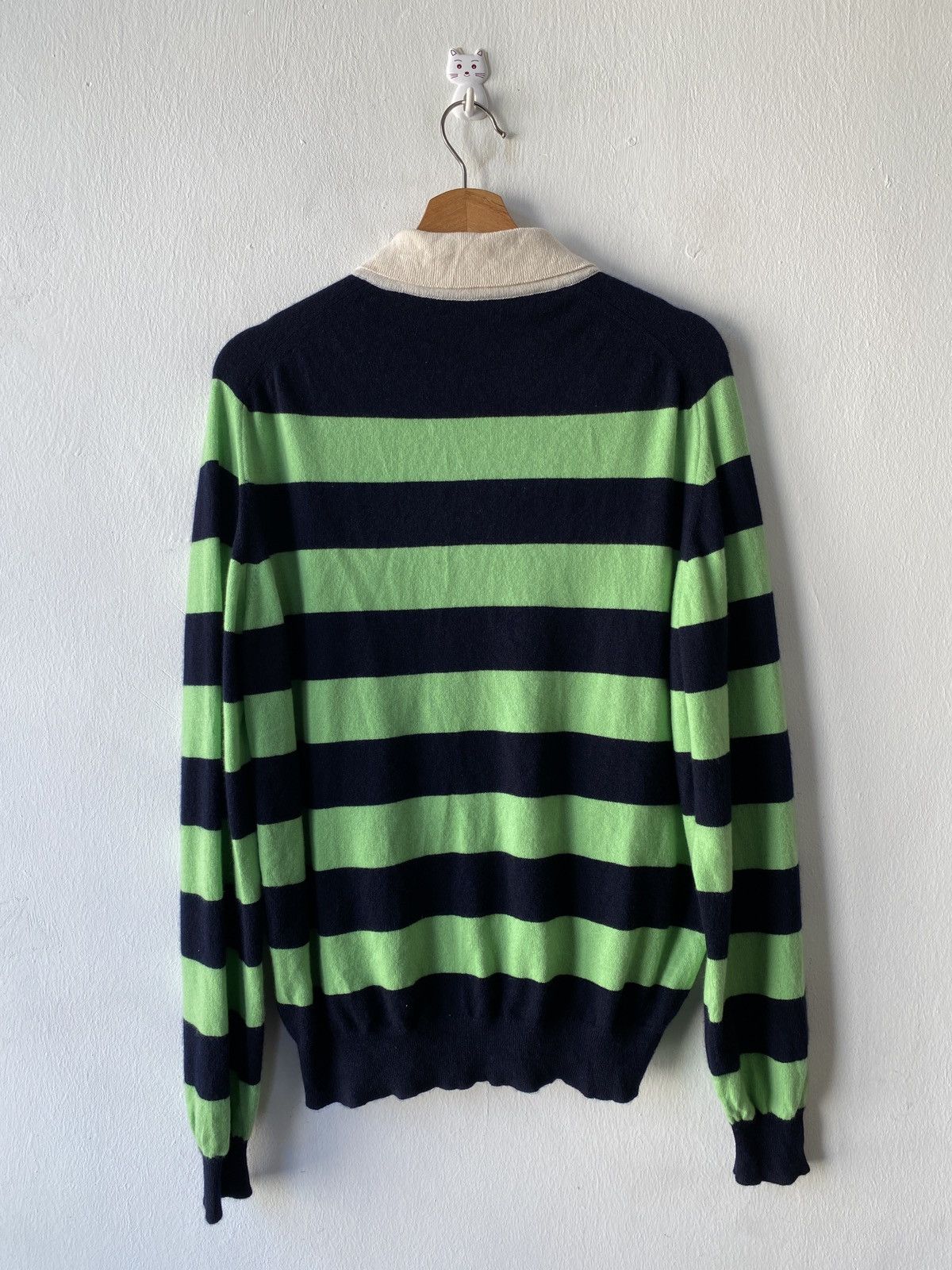Faconnable 2000s - Faconnable Striped Button Up Sweatshirt Size US L / EU 52-54 / 3 - 2 Thumbnail