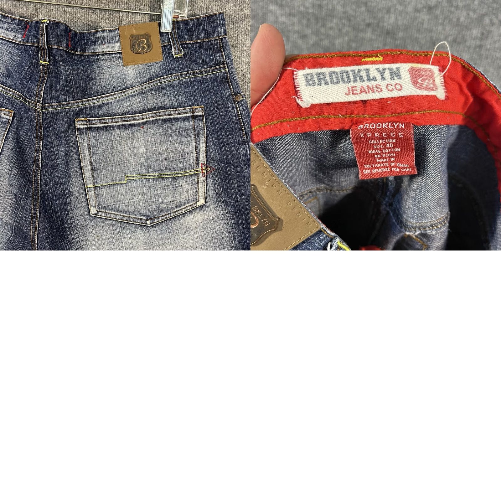 Express VINTAGE Brooklyn Xpress Bermuda Shorts Men 40 Blue Cotton Flat Front 90s Grunge Hip Hop Skater Jorts Size US 40 / EU 56 - 8 Thumbnail