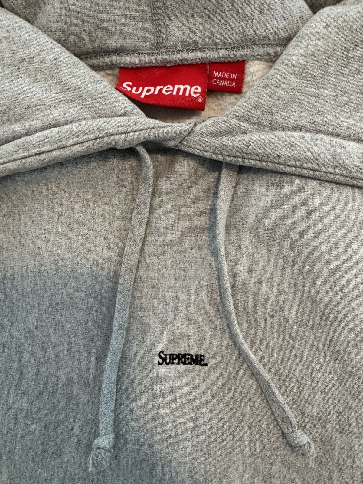 Supreme FW19 - Micro Logo Hoodie - Heather Grey Size US L / EU 52-54 / 3 - 3 Thumbnail