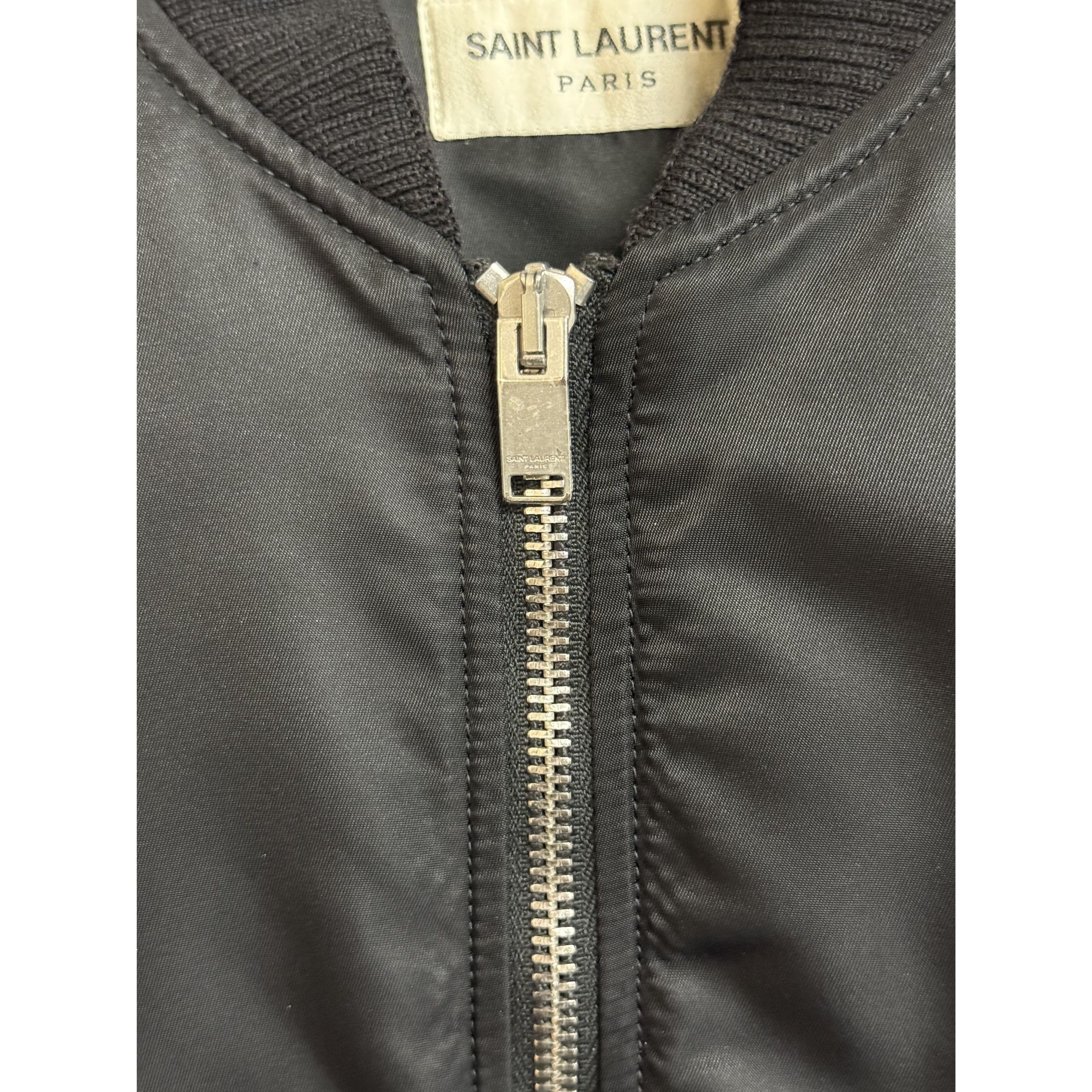 Saint Laurent Paris Saint Laurent Paris Womens Black Bomber Jacket F38 Size XS / US 0-2 / IT 36-38 - 9 Thumbnail