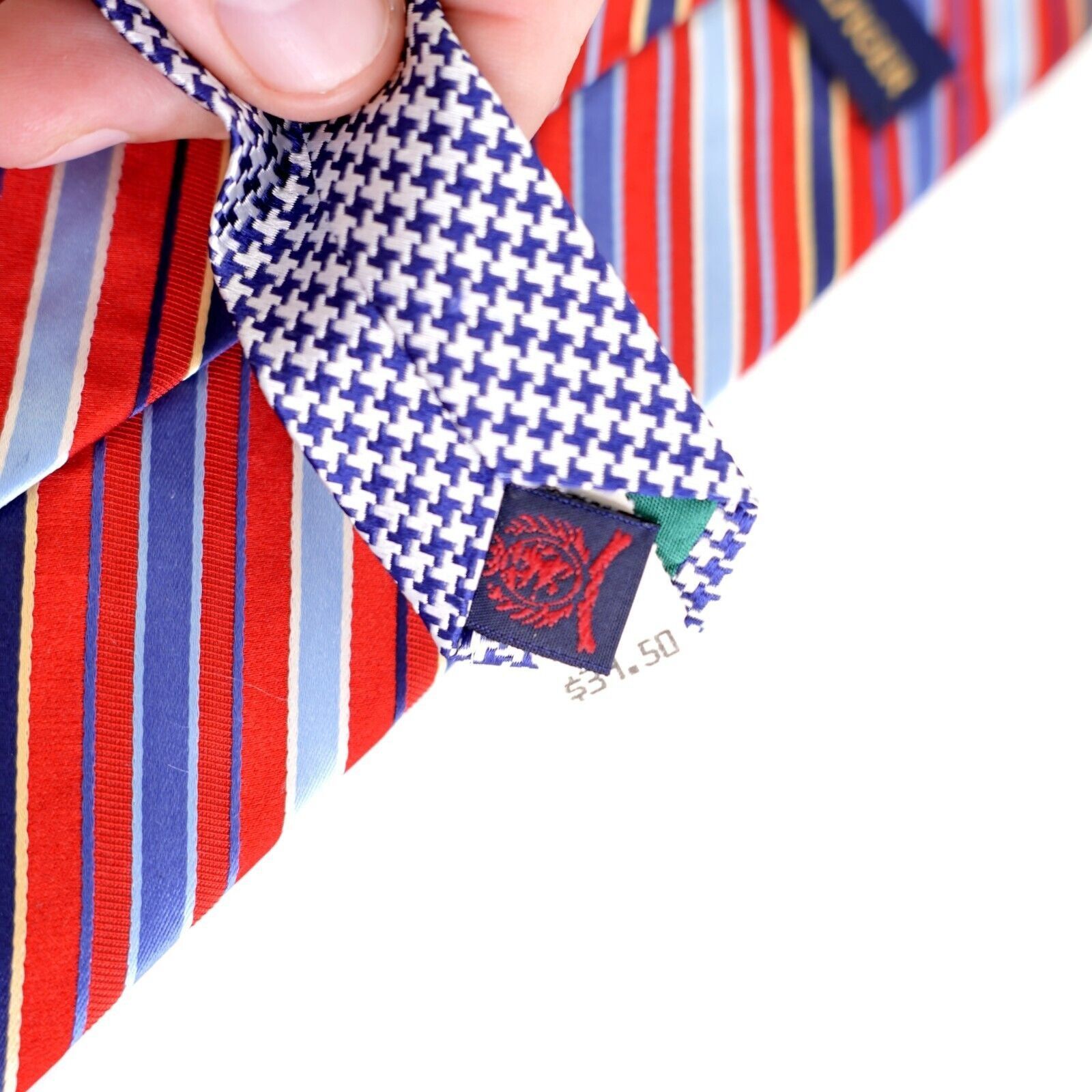 Tommy Hilfiger Vintage Tommy Hilfiger Red Blue Striped Woven Two Tone Silk Size ONE SIZE - 4 Thumbnail