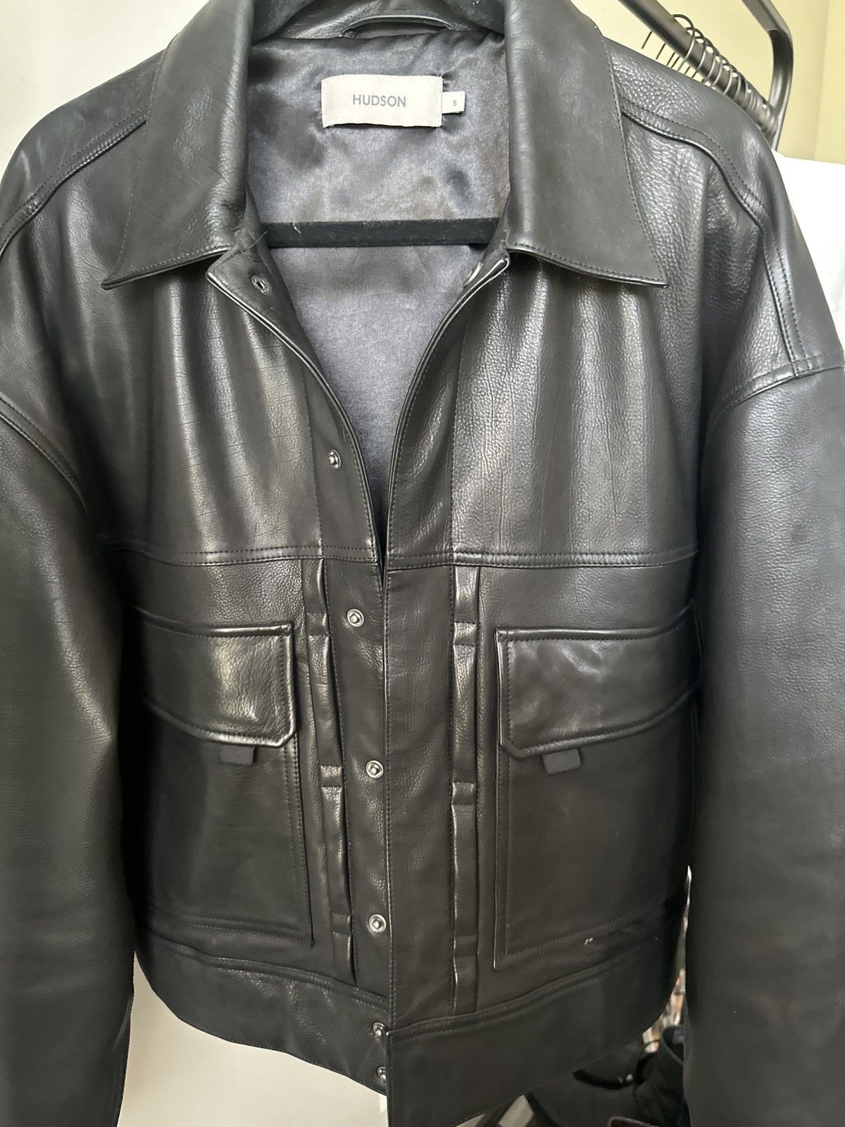 Hudson HUDSON JEANS - Leather Trucker Jacket Size US S / EU 44-46 / 1 - 5 Thumbnail