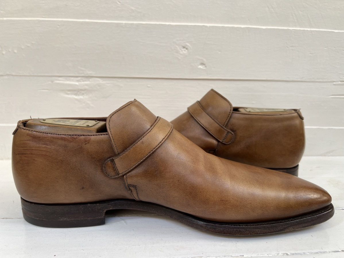 Crockett & Jones Crockett & Jones Portman Brown Leather Monk Strap Shoes Size US 8 / EU 41 - 9 Thumbnail