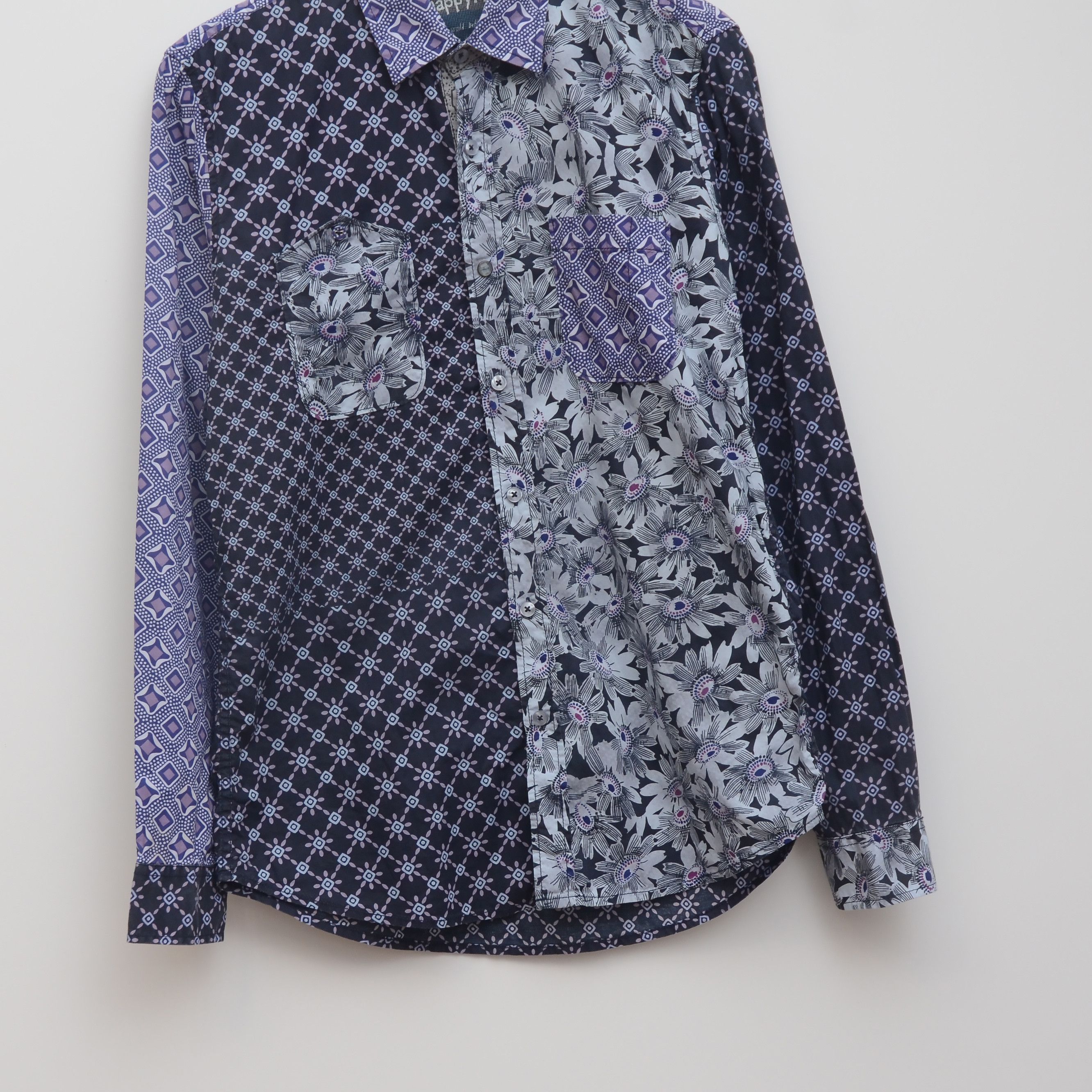 Desigual Desigual Shirt Men Patchwork Shirt Floral Cotton Pocket M Size US S / EU 44-46 / 1 - 3 Thumbnail