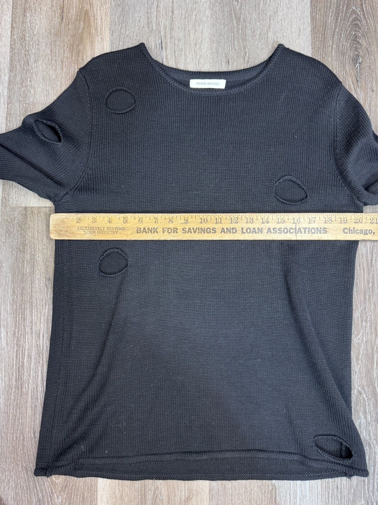 Balmain RARE HOLES KNIT BALMAIN SWEATER 2013 ( original owner ) Size US L / EU 52-54 / 3 - 11 Thumbnail