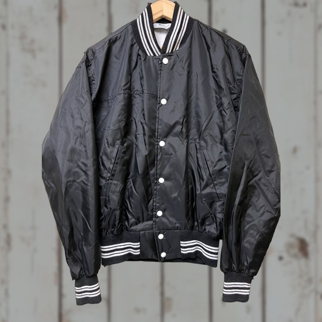 Vintage VINTAGE West Wind 1980s Nylon Satin Bomber Jacket Sz S Black USA Made - NOS Original Size US S / EU 44-46 / 1 - 1 Thumbnail