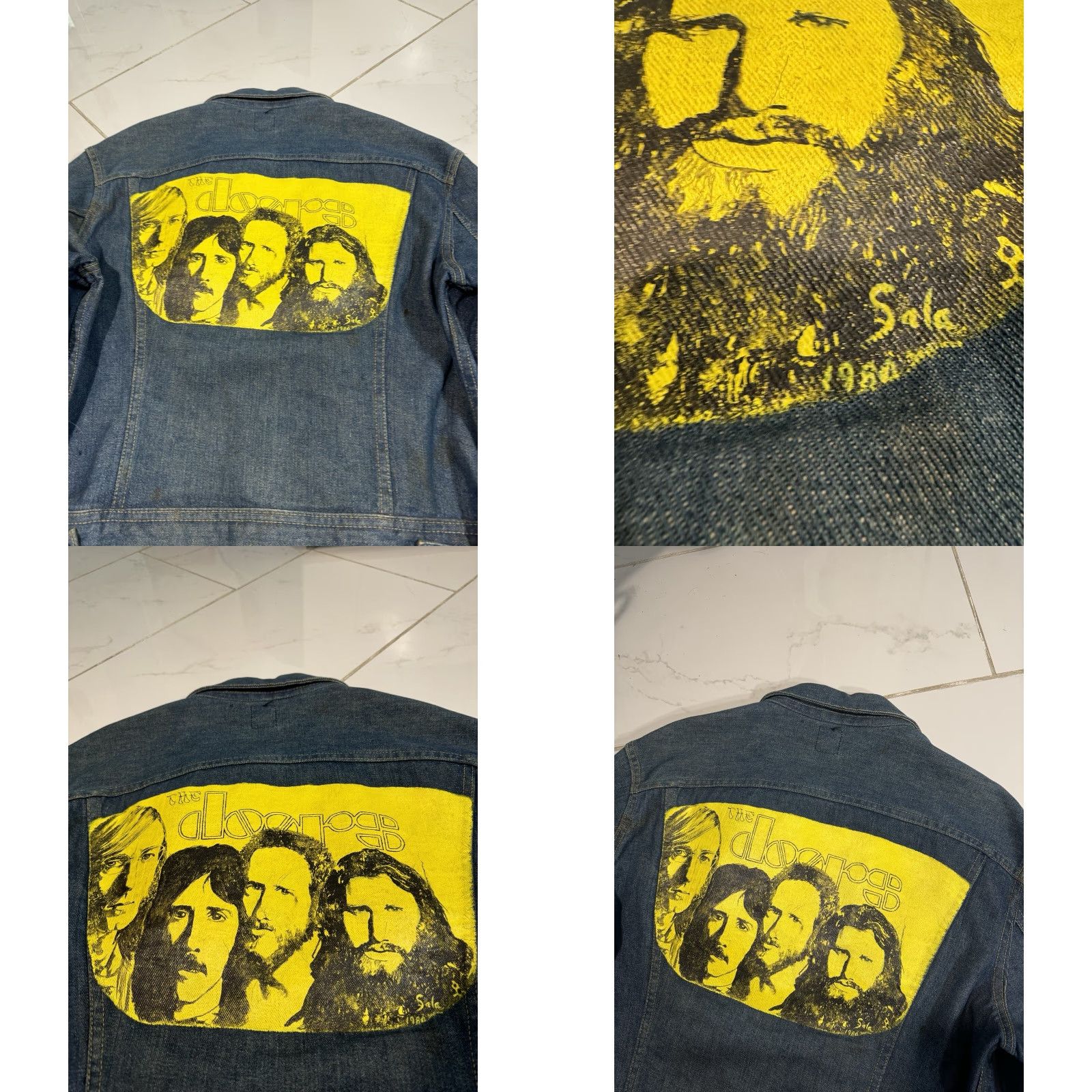 Lee VINTAGE Lee Denim Jacket M Hand-Painted The Doors Motorcycle Blue 1980s Men Mens Size M Size US M / EU 48-50 / 2 - 8 Thumbnail