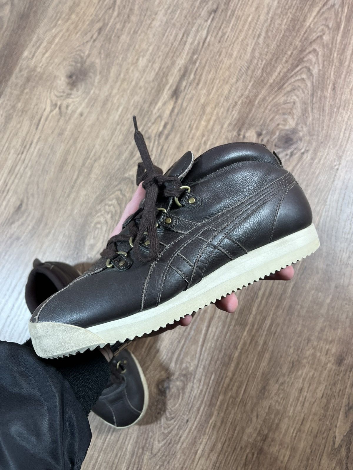 Onitsuka Tiger Vintage Asics Onitsuka Tiger Leather Brown Shoes Size US 4.5 / IT 34.5 - 16 Thumbnail