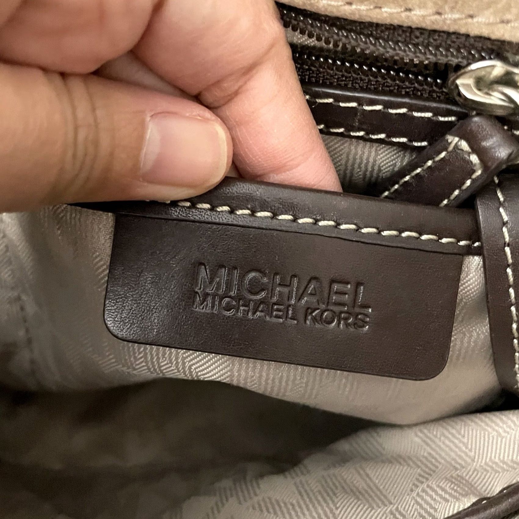 Michael Kors Michael Kors Saddle Bag Leather Suede Crossbody Brown Medium Women's Michael Kors Elyse Size ONE SIZE - 5 Thumbnail