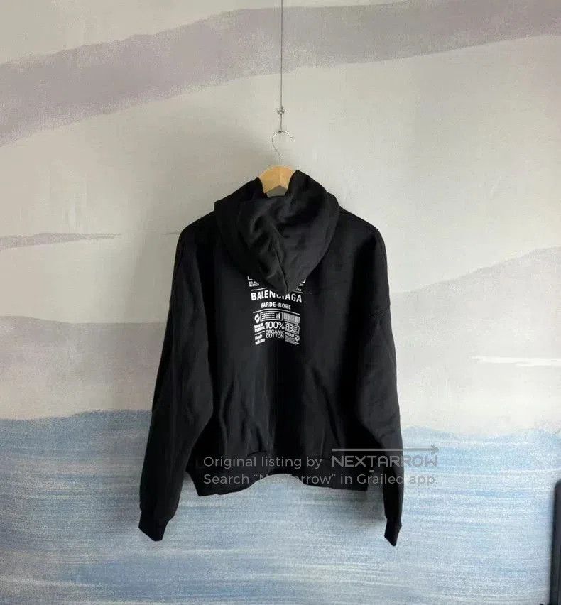 Balenciaga Balenciaga Black Eco Letter Hoodie OS XS. Size US XS / EU 42 / 0 - 3 Thumbnail
