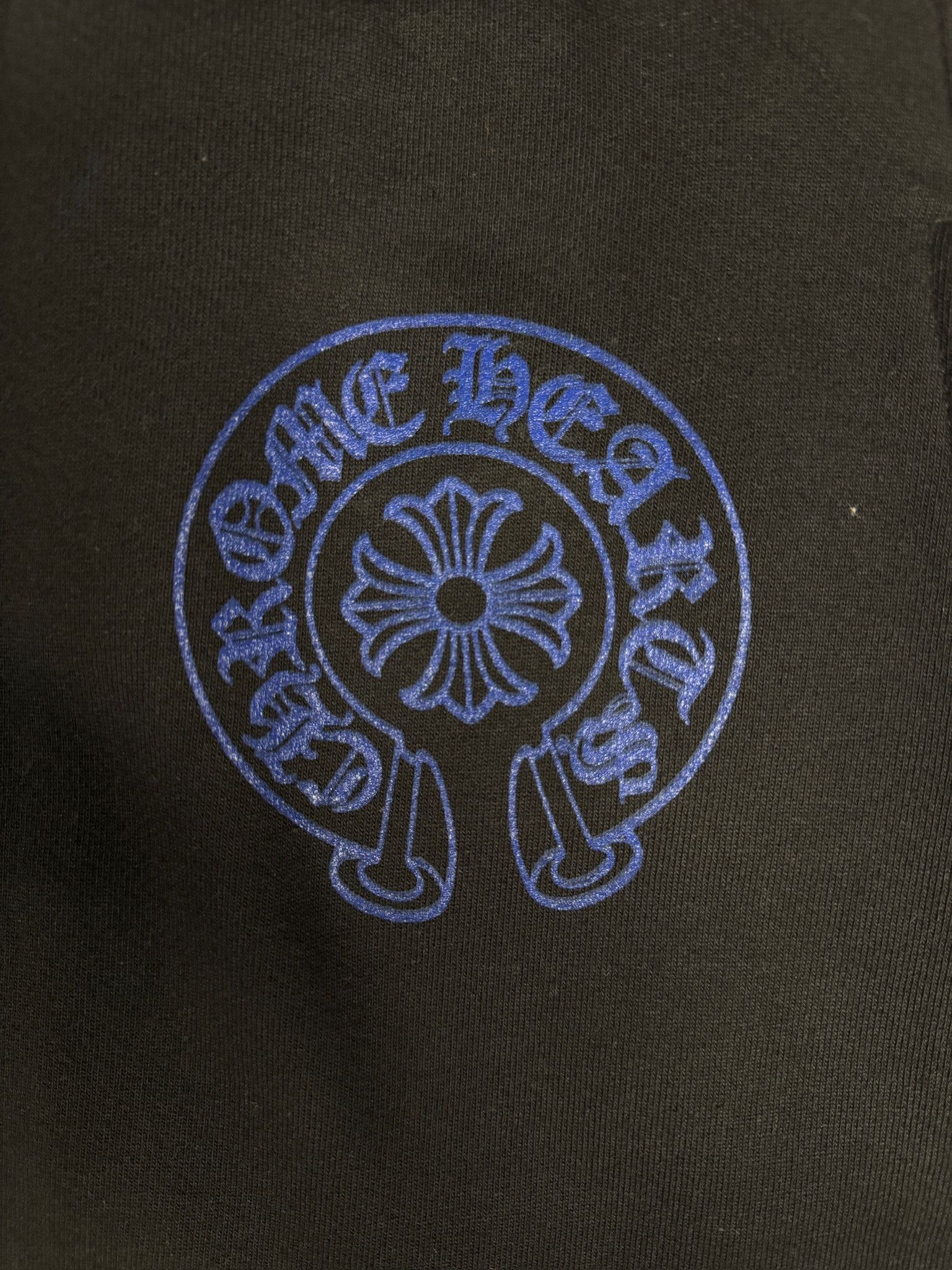 Chrome Hearts CHROME HEARTS BLACK SWEATPANTS WITH BLUE LOGO PRINT Size US 34 / EU 50 - 7 Thumbnail