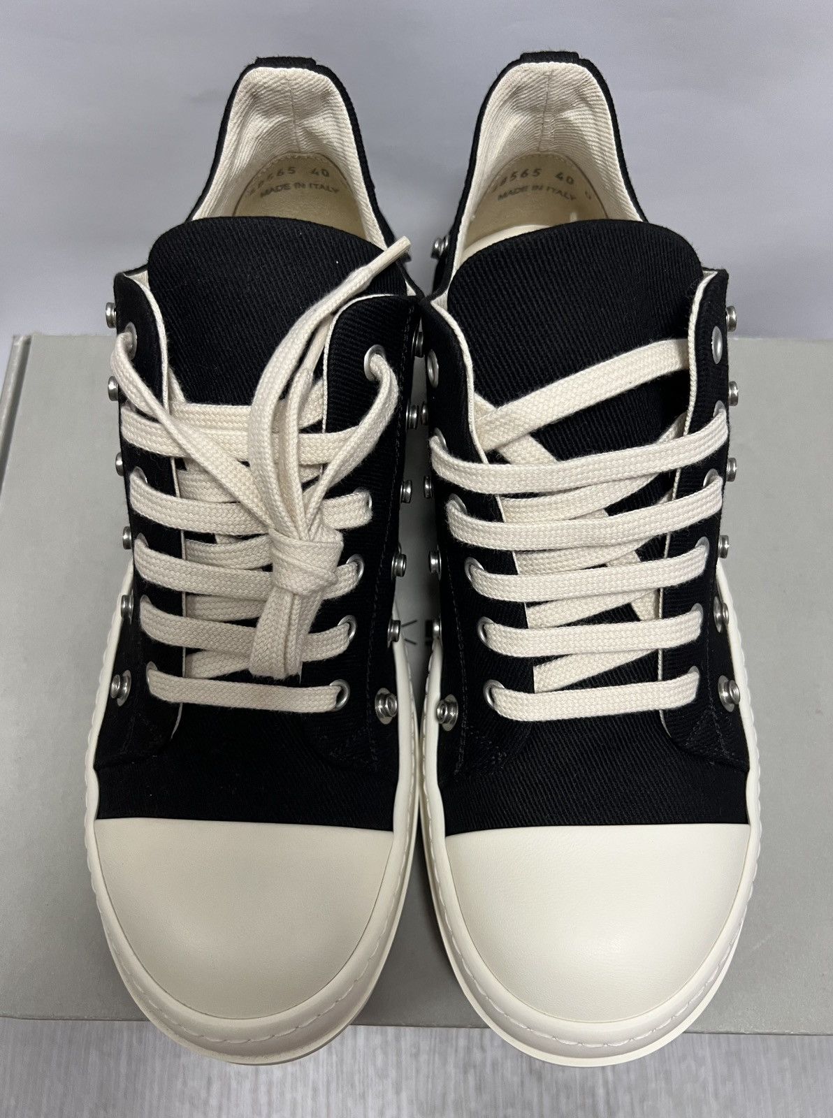 Rick Owens Rick Owens Drkshdw - SS23 EDFU Eyelet Black Milk Ramones Low Size US 7 / EU 40 - 3 Thumbnail