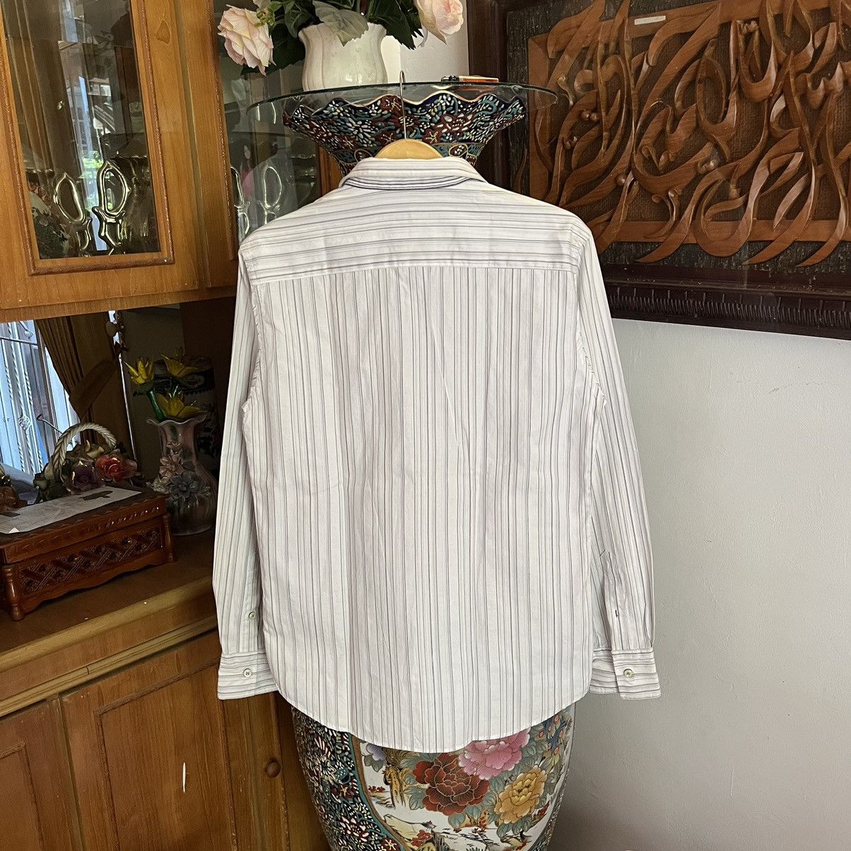 Tornado Mart Tornado Mart Reverse Double Collar Striped Shirt Size US L / EU 52-54 / 3 - 12 Thumbnail