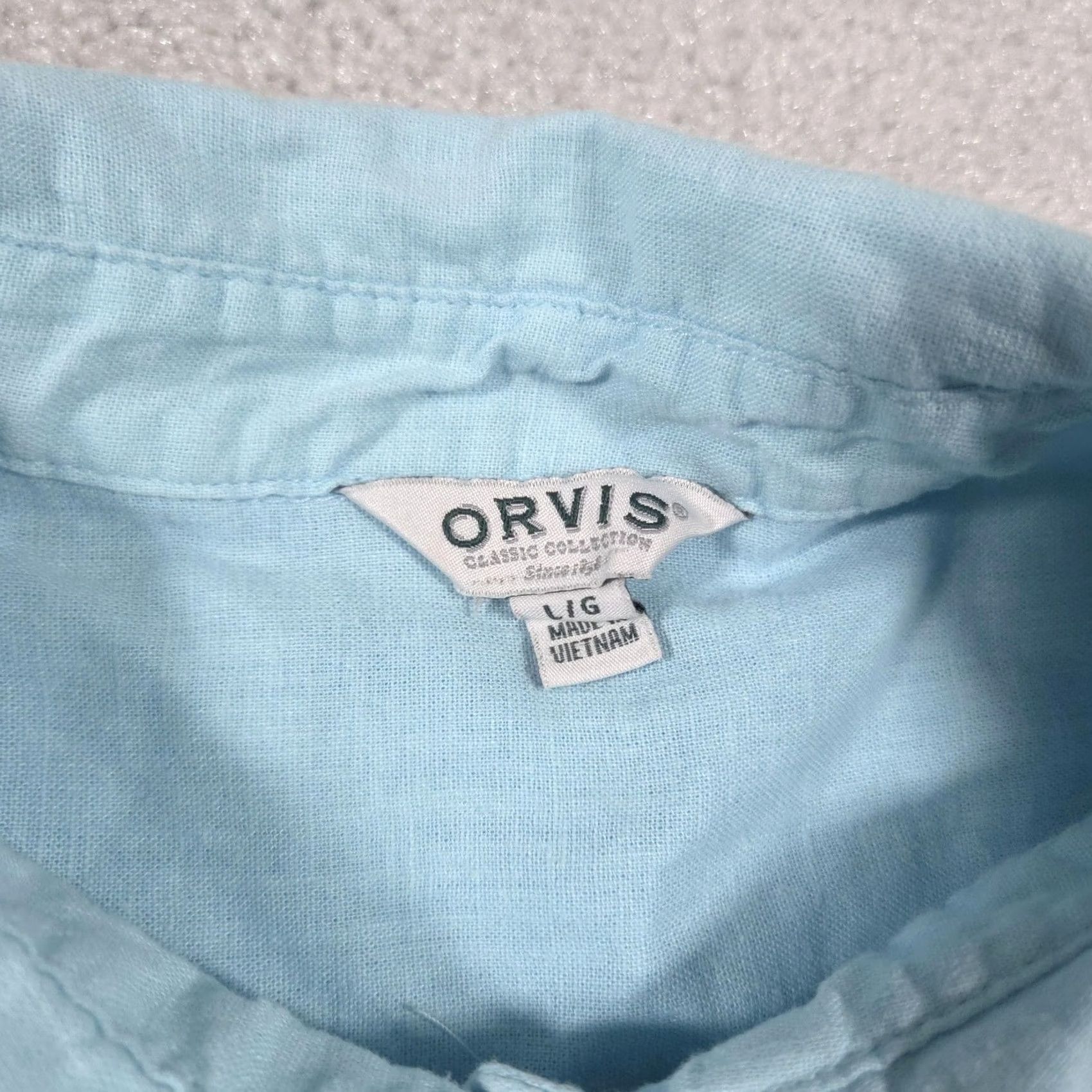 Orvis Orvis Shirt Womens Large Blue Linen Blend Sleeveless Button Lightweight Size L / US 10 / IT 46 - 6 Thumbnail