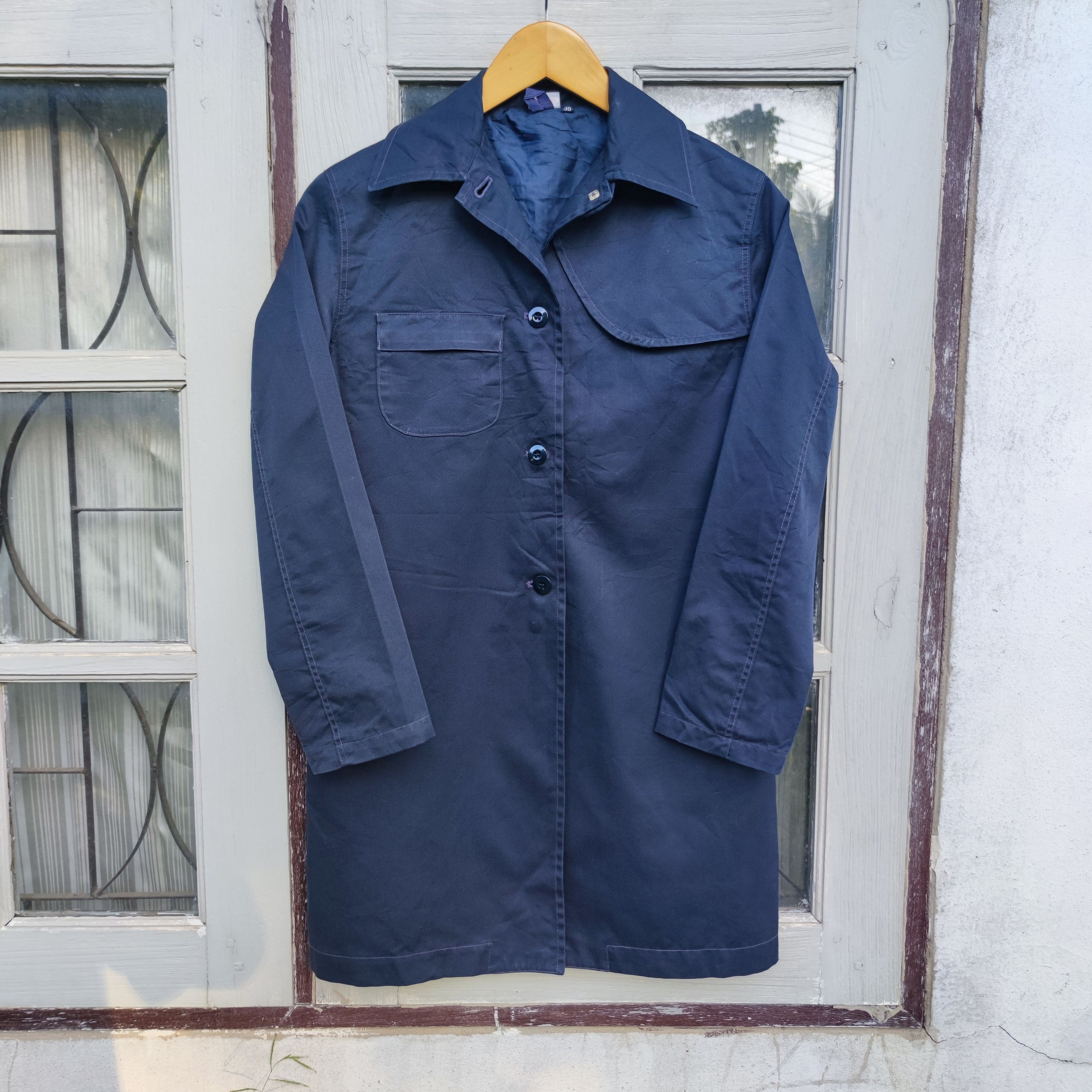 image of Vintage Kempel Chore Work Coat Navy Made In German in Indigo, Men's (Size Small)