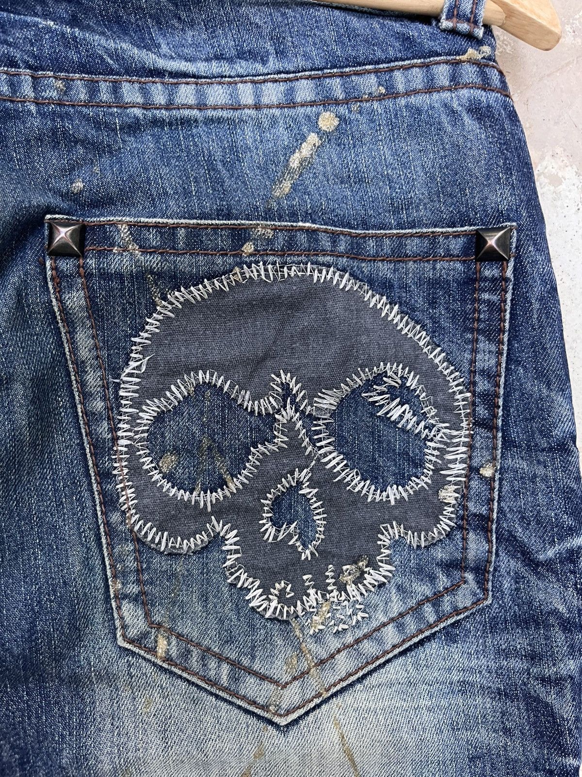Japanese Brand 💥Semantic Design Skull Distressed Jeans Size US 31 - 7 Thumbnail