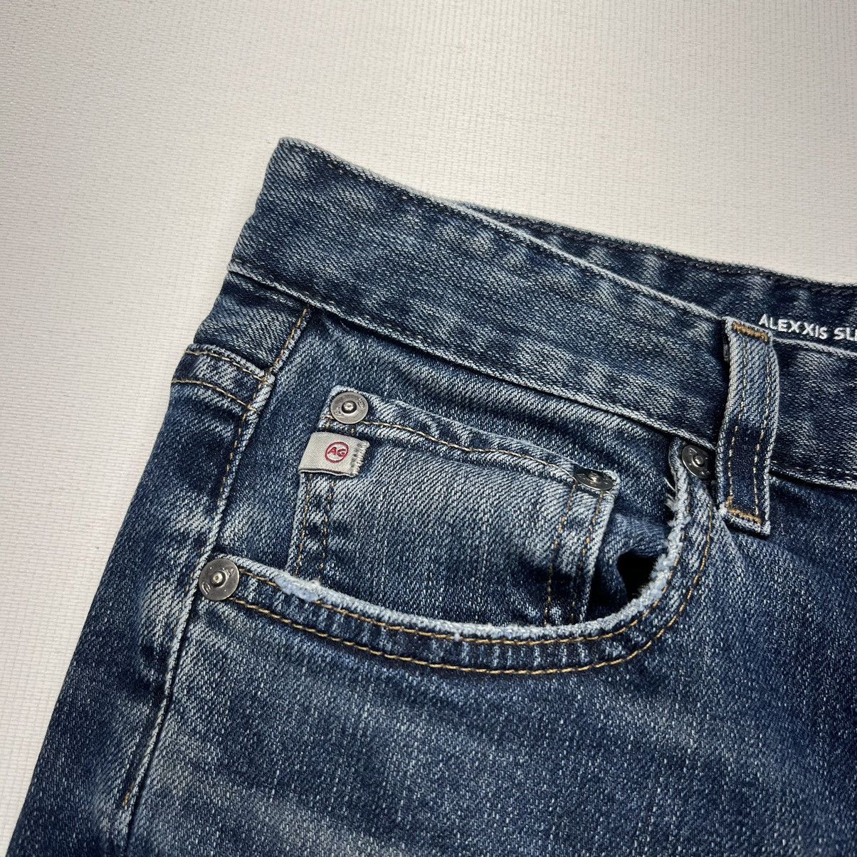 AG Adriano Goldschmied AG Jeans Blue Alexxis Slim High Rise Vintage Denim Faded Size 32" / US 10 / IT 46 - 6 Thumbnail