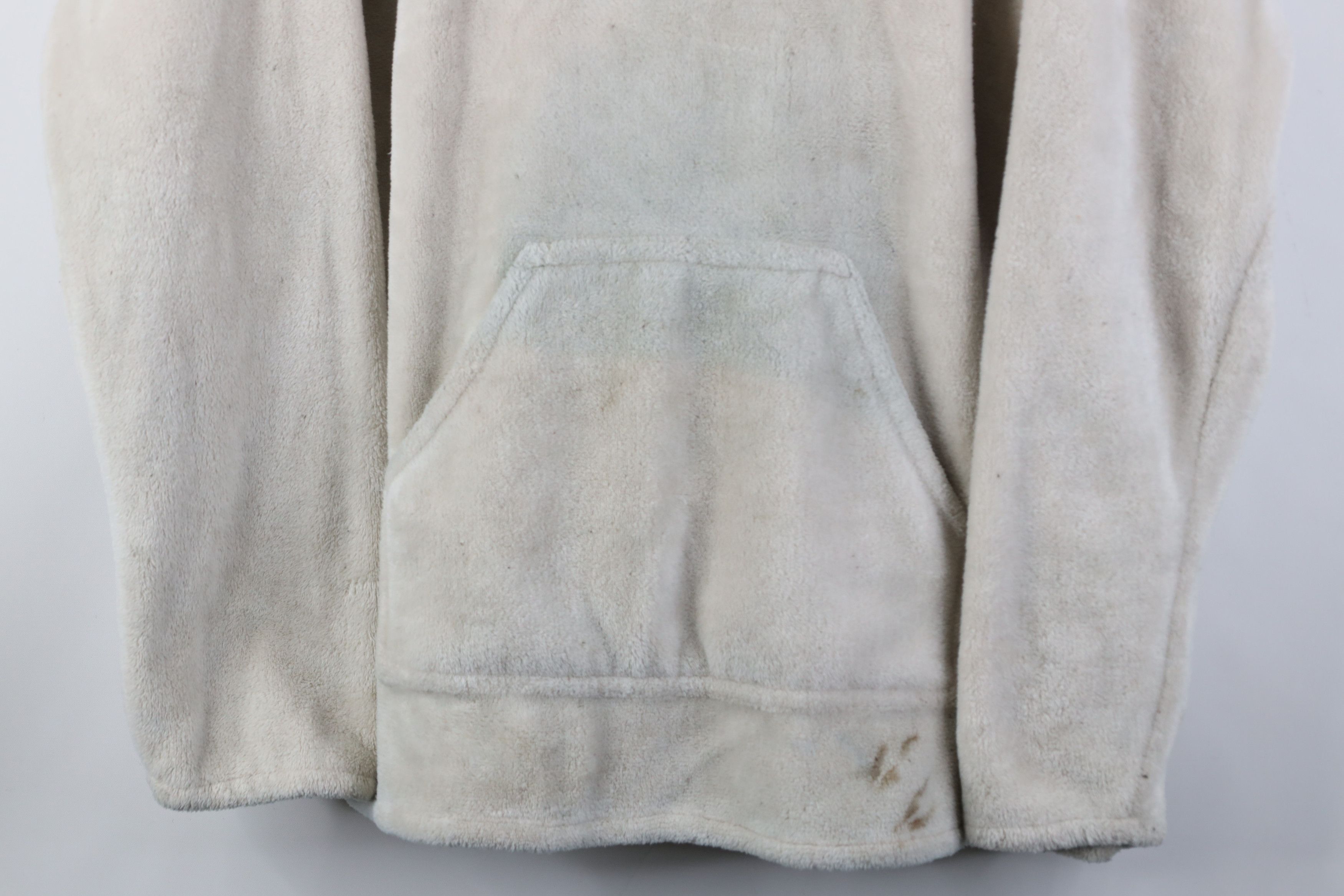 Vintage Vintage 90s Streetwear Soft Fleece Hoodie Sweatshirt Beige Size US XL / EU 56 / 4 - 3 Thumbnail