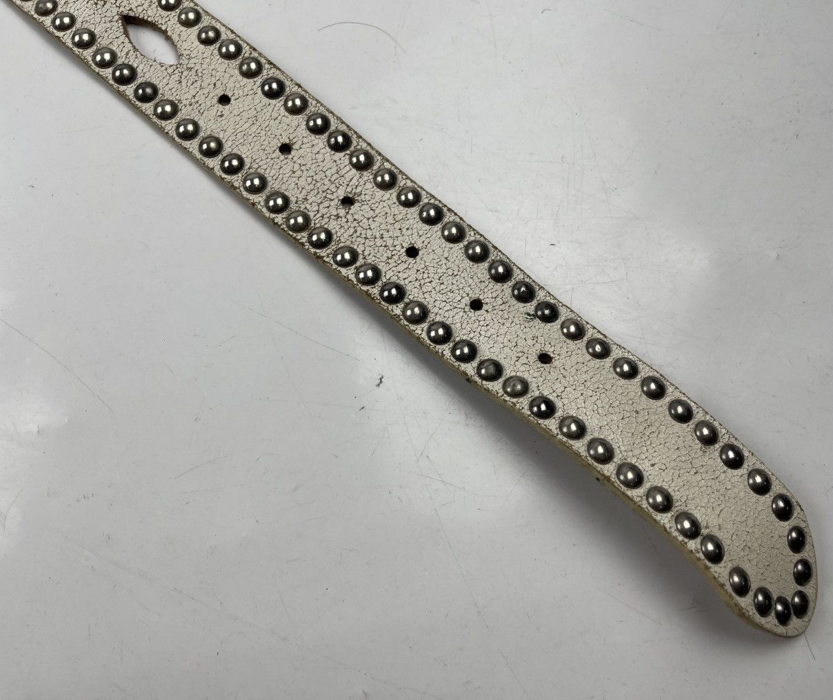 Japanese Brand distressed studded leather belt tc33 Size 42 - 3 Thumbnail