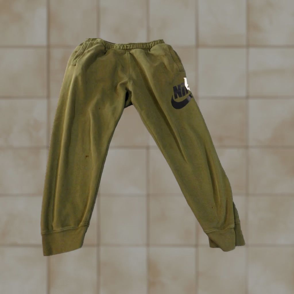 Nike Nike Sweatpants Mens Large Green Logo Stretch Drawstring Active Casual Modern | Mens Pants Regular L Green Nike Sweatpants 90s? Size US 33 - 1 Thumbnail