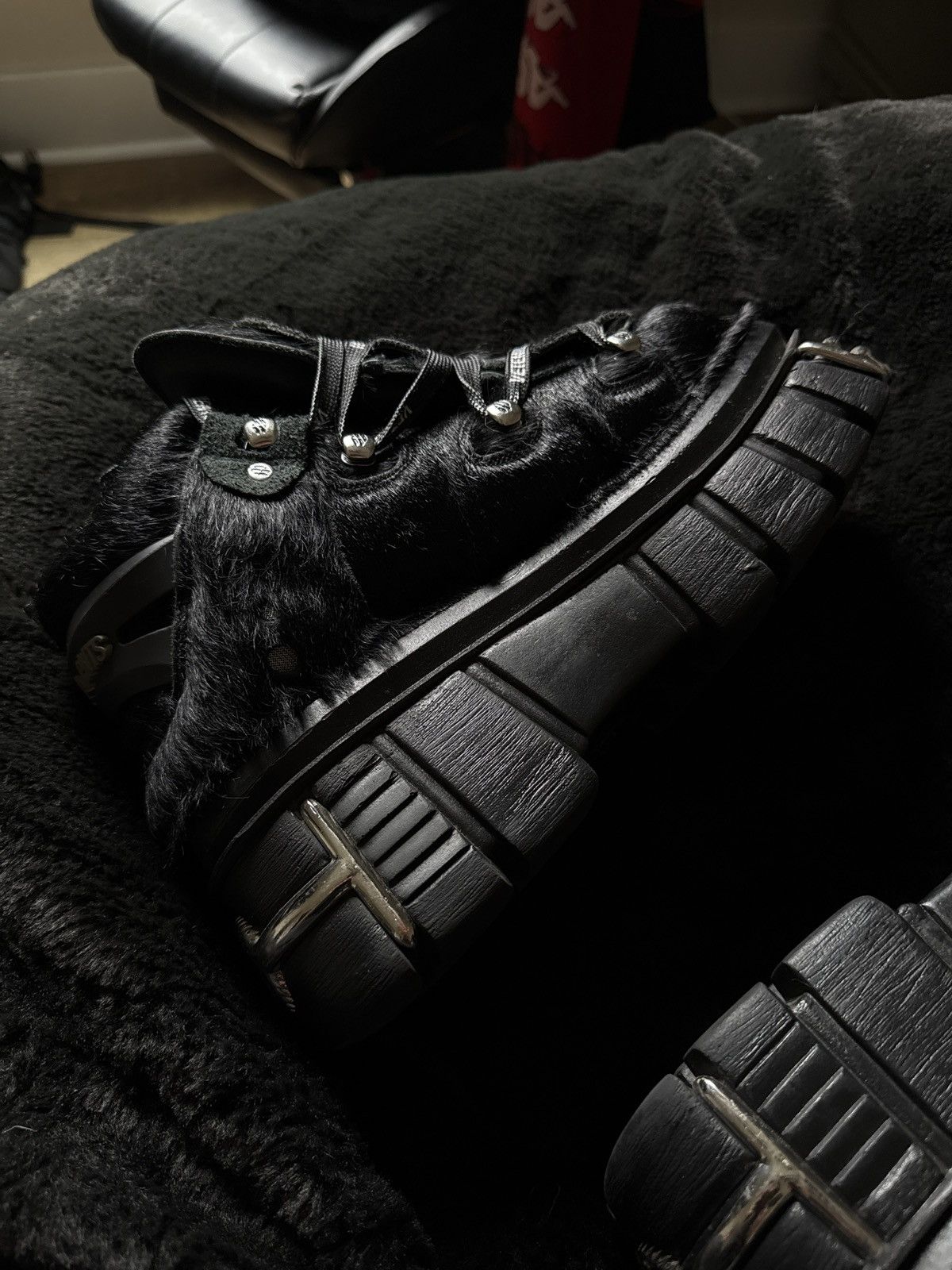 New Rock × Vetements VETEMENT X NEW ROCK Black Pony Hair Size US 9 / EU 42 - 6 Thumbnail