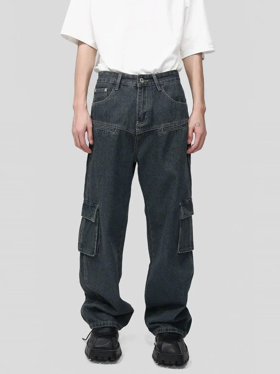 Japanese Brand Retro loose straight pocket jeans Size US 32 / EU 48 - 3 Thumbnail