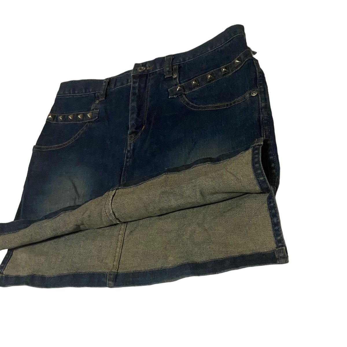 Hysteric Glamour Vtg Hysterics by Hysteric Glamour Punk Studded Denim Skirt Size 32" / US 10 / IT 46 - 1 Thumbnail