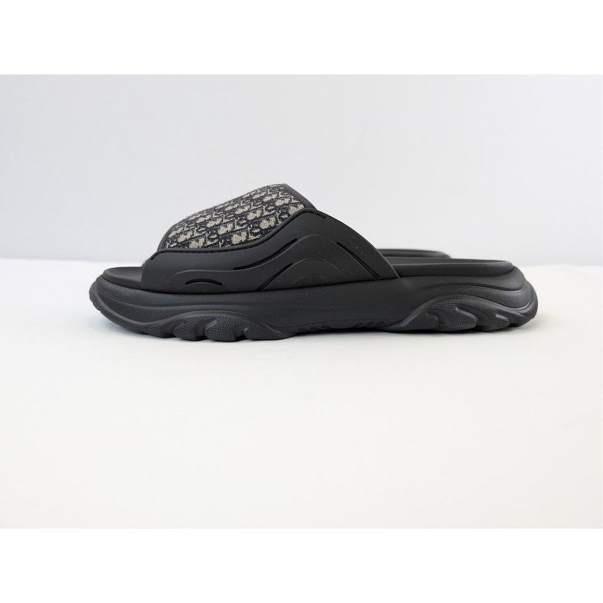Dior o1rshd1 H-Town Single Band Slipper Sandal in Black / Beige Size US 8 / EU 41 - 10 Thumbnail