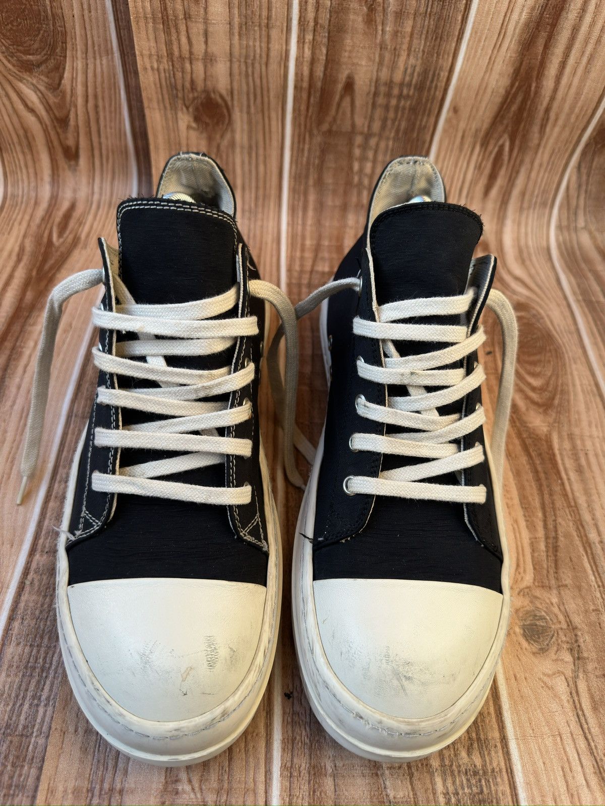 Rick Owens Rick Owens DRKSHDW Nylon Ramones Two Tone Stitch Lowtops Size US 8.5 / EU 41-42 - 2 Thumbnail