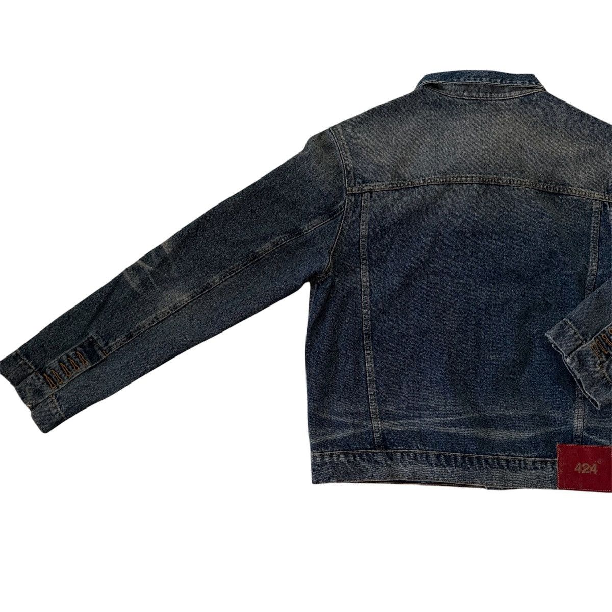 424 424 Collection Indigo Pleated Detail Trucker Denim Jacket Size US S / EU 44-46 / 1 - 7 Thumbnail
