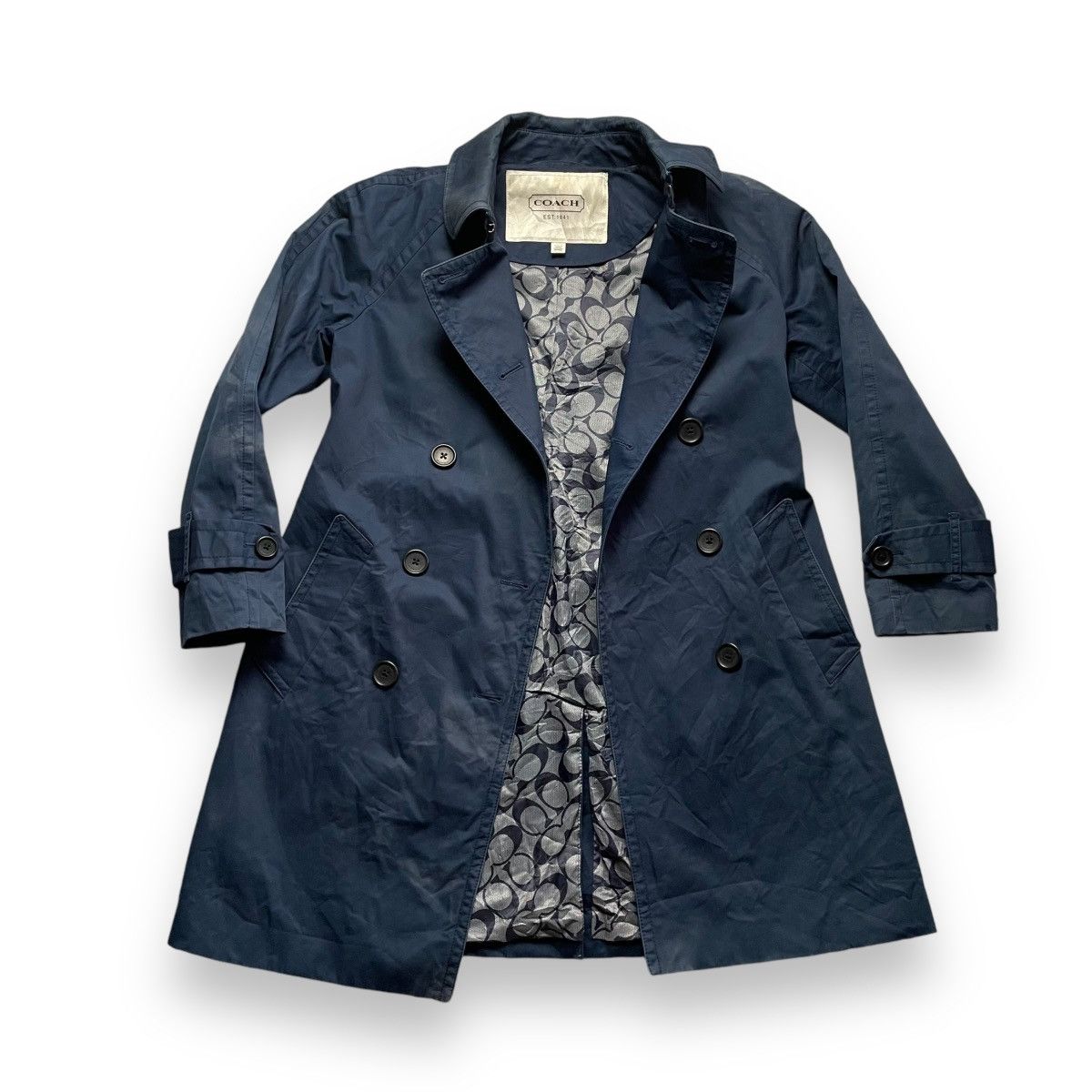Coach COACH LINED MONOGRAM TRENCH COAT JACKET Size US S / EU 44-46 / 1 - 1 Thumbnail