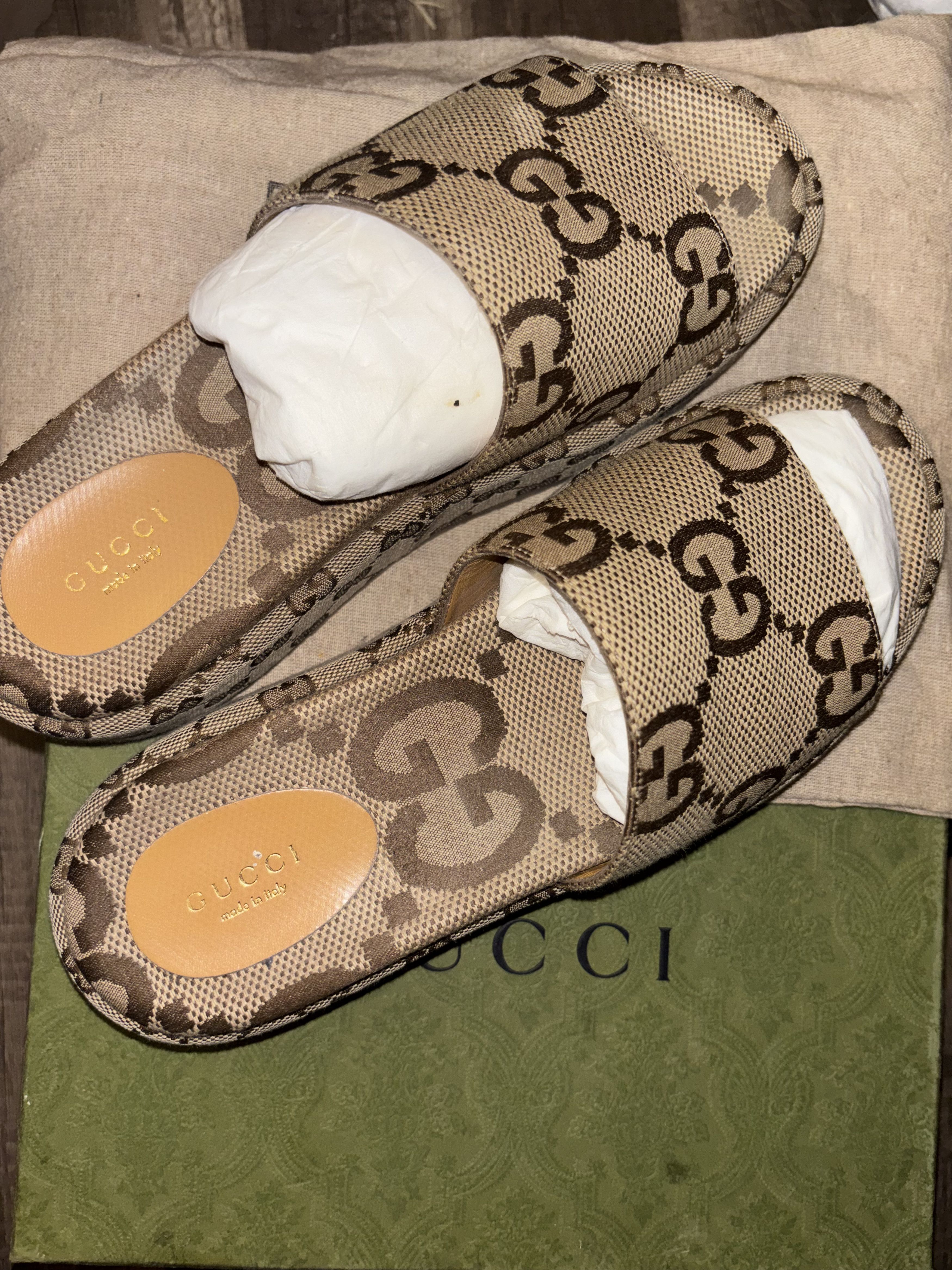 Gucci Gucci monogram platform slides Size US 9.5 / IT 39.5 - 1 Thumbnail