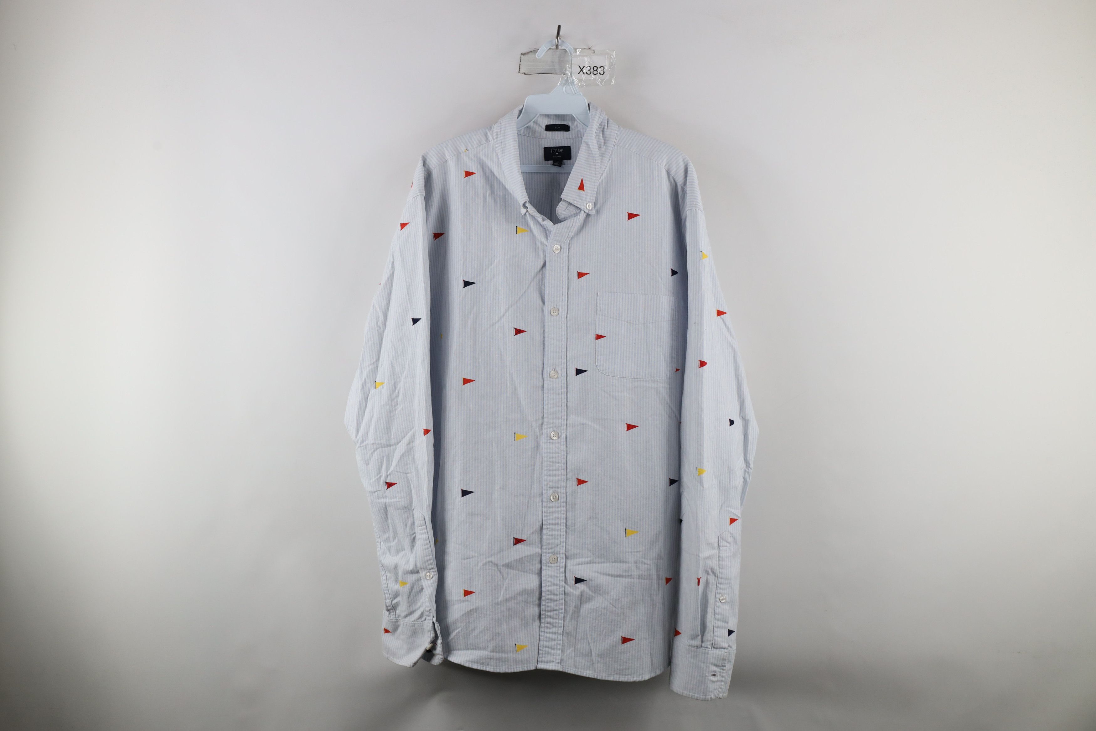 J.Crew × Vintage J Crew Sailing Flags Oxford Collared Button Down Shirt Size US XL / EU 56 / 4 - 1 Thumbnail