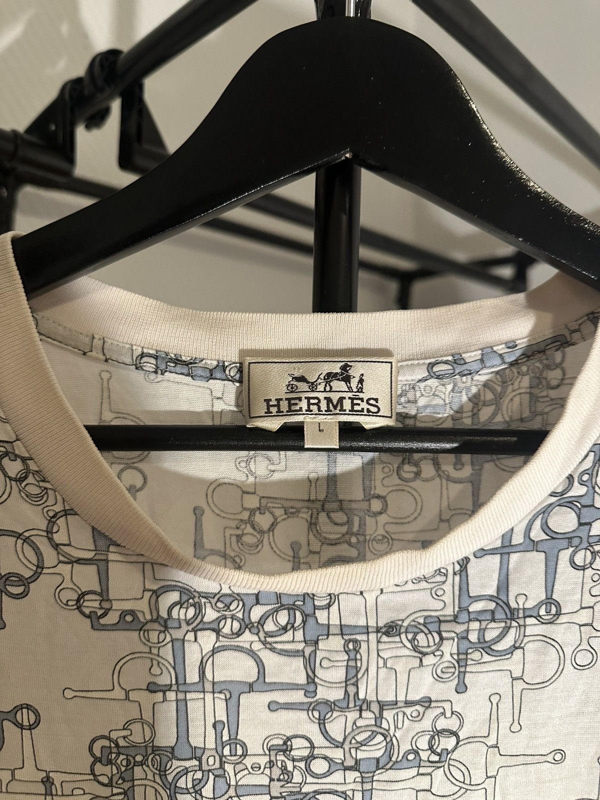 Hermes Hermès Horsebit Print T-Shirt L Italy — Damaged and Repaired Size US L / EU 52-54 / 3 - 2 Thumbnail