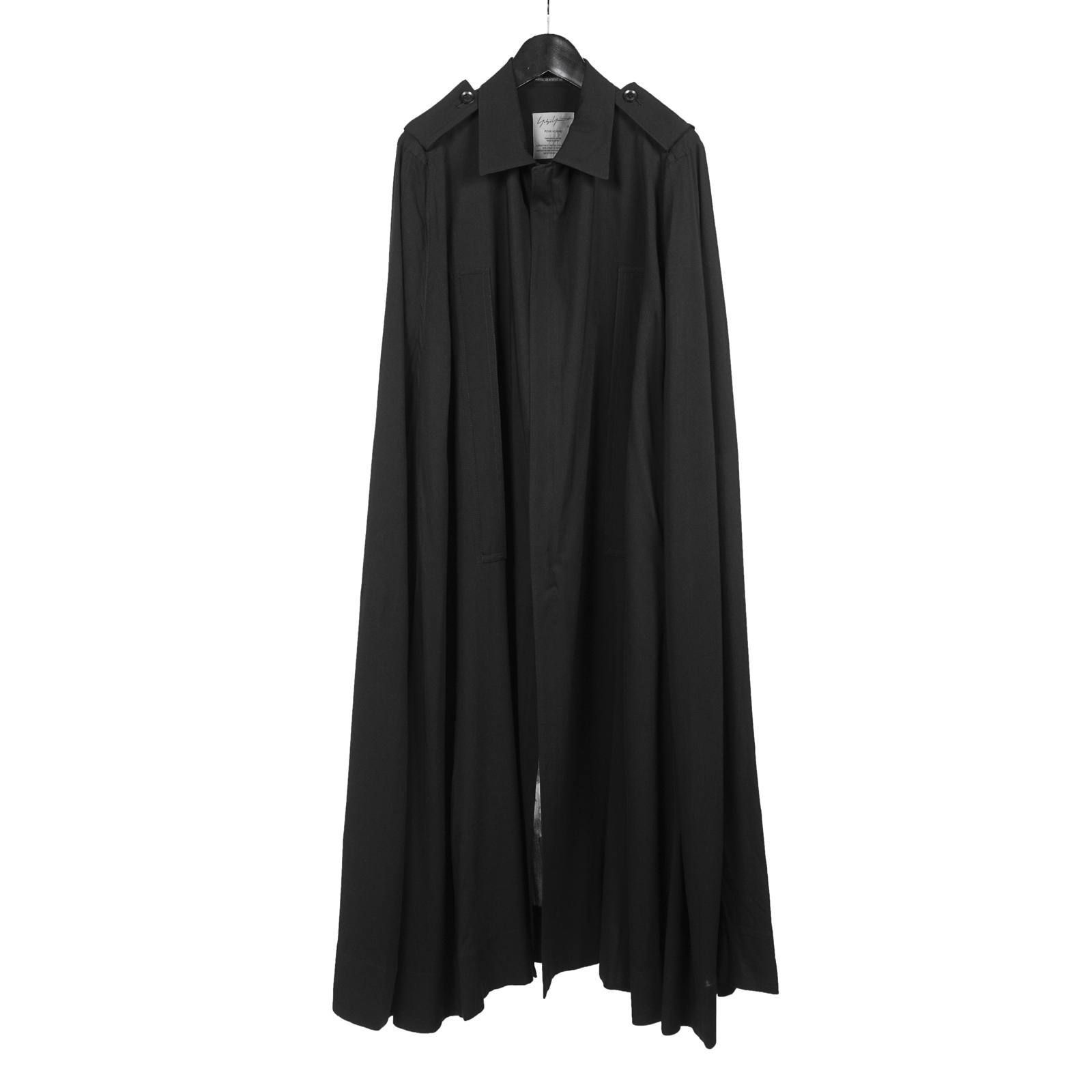 Yohji Yamamoto Yohji Yamamoto Pour Homme - Printed Rayon Cape Coat Size US S / EU 44-46 / 1 - 2 Thumbnail