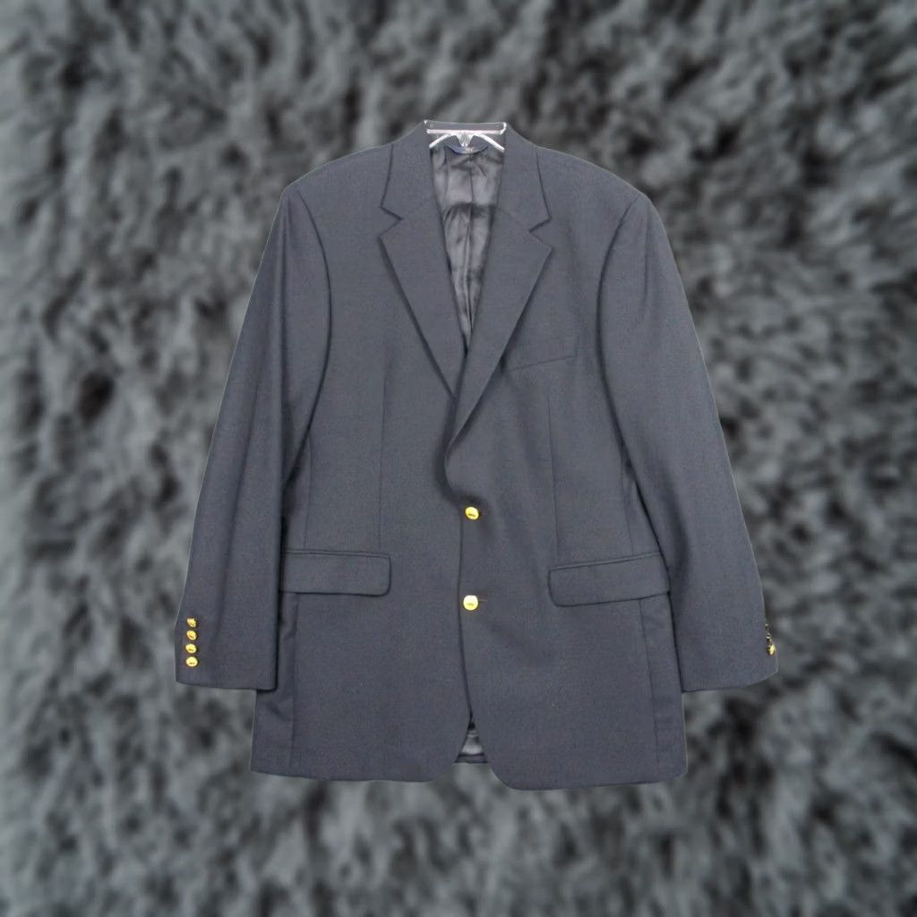 Brooks Brothers Brooks Brothers 346 Blazer Mens 41L Blue Stretch Wool Two Button Suit Jacket Size 42R - 1 Thumbnail