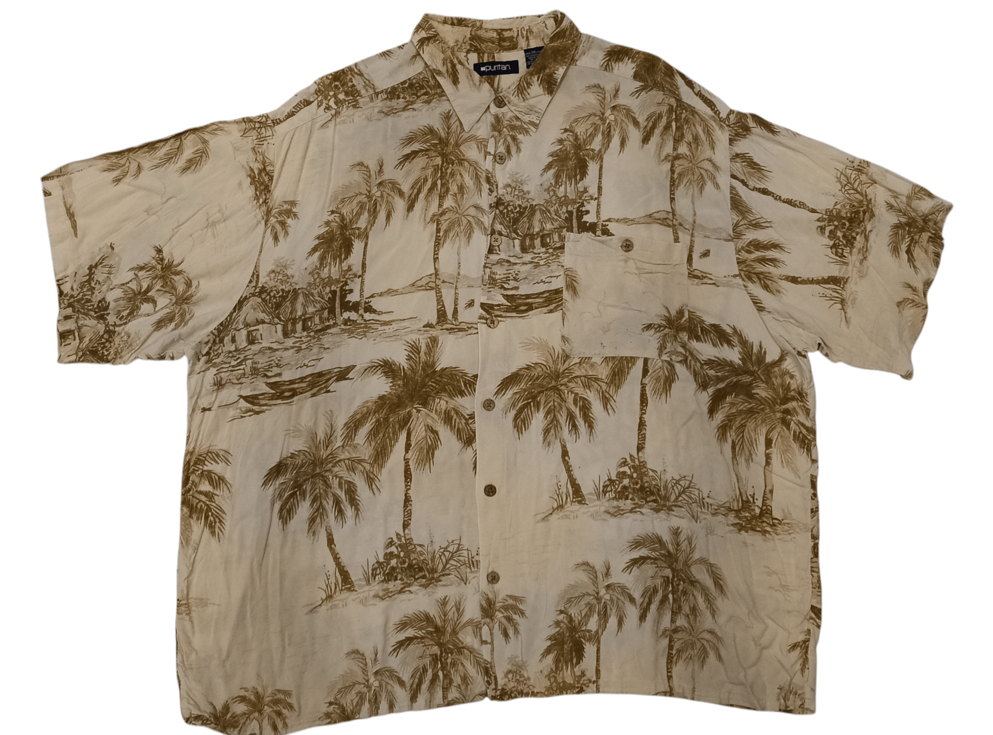 Puritan Puritan Village 100 Rayon Shirt Button Oversized (S297) Size US XXL / EU 58 / 5 - 1 Thumbnail