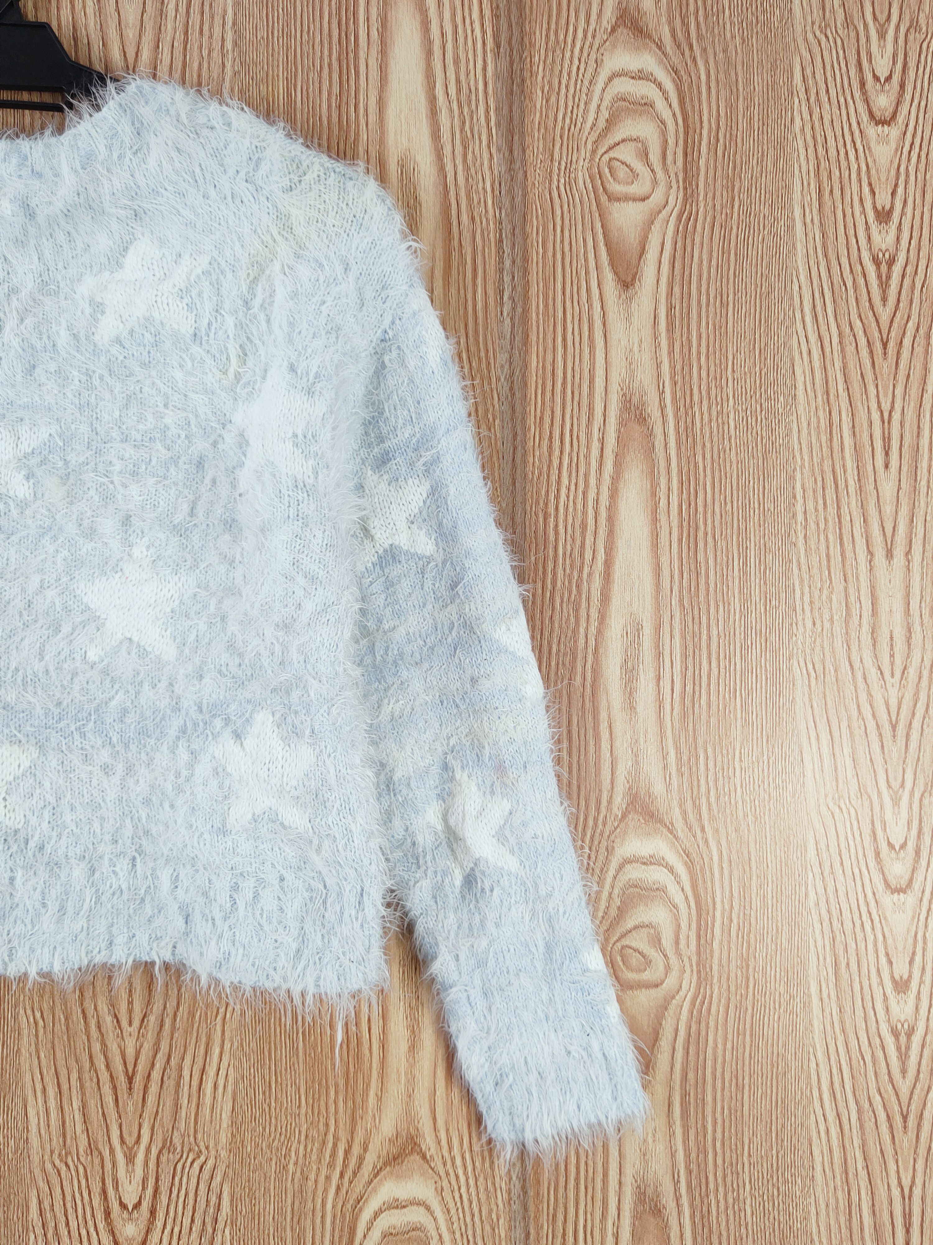 Japanese Brand × Vintage Sorridere Blue White Fur Mohair Knitwear Size M / US 6-8 / IT 42-44 - 11 Thumbnail