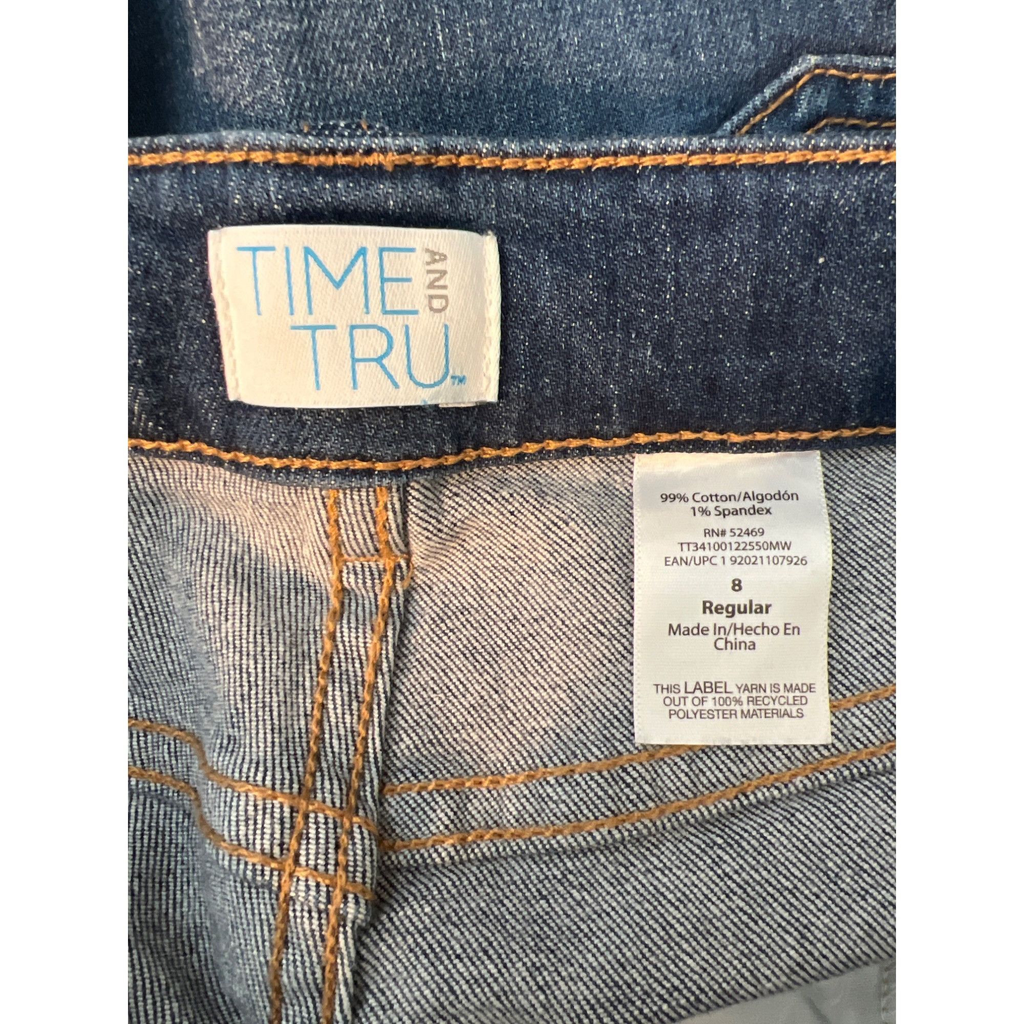 Other Time Tru Womens Straight Regular Fit Jeans Blue Denim High R Size 30" / US 8 / IT 44 - 4 Thumbnail