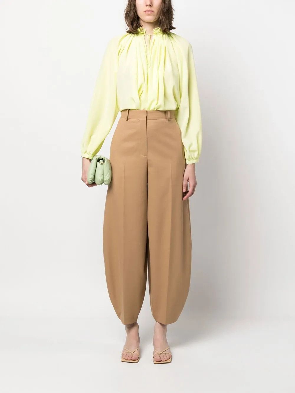 Lanvin o1y0326 Silk Blouse in Lime Green Size M / US 6-8 / IT 42-44 - 2 Thumbnail