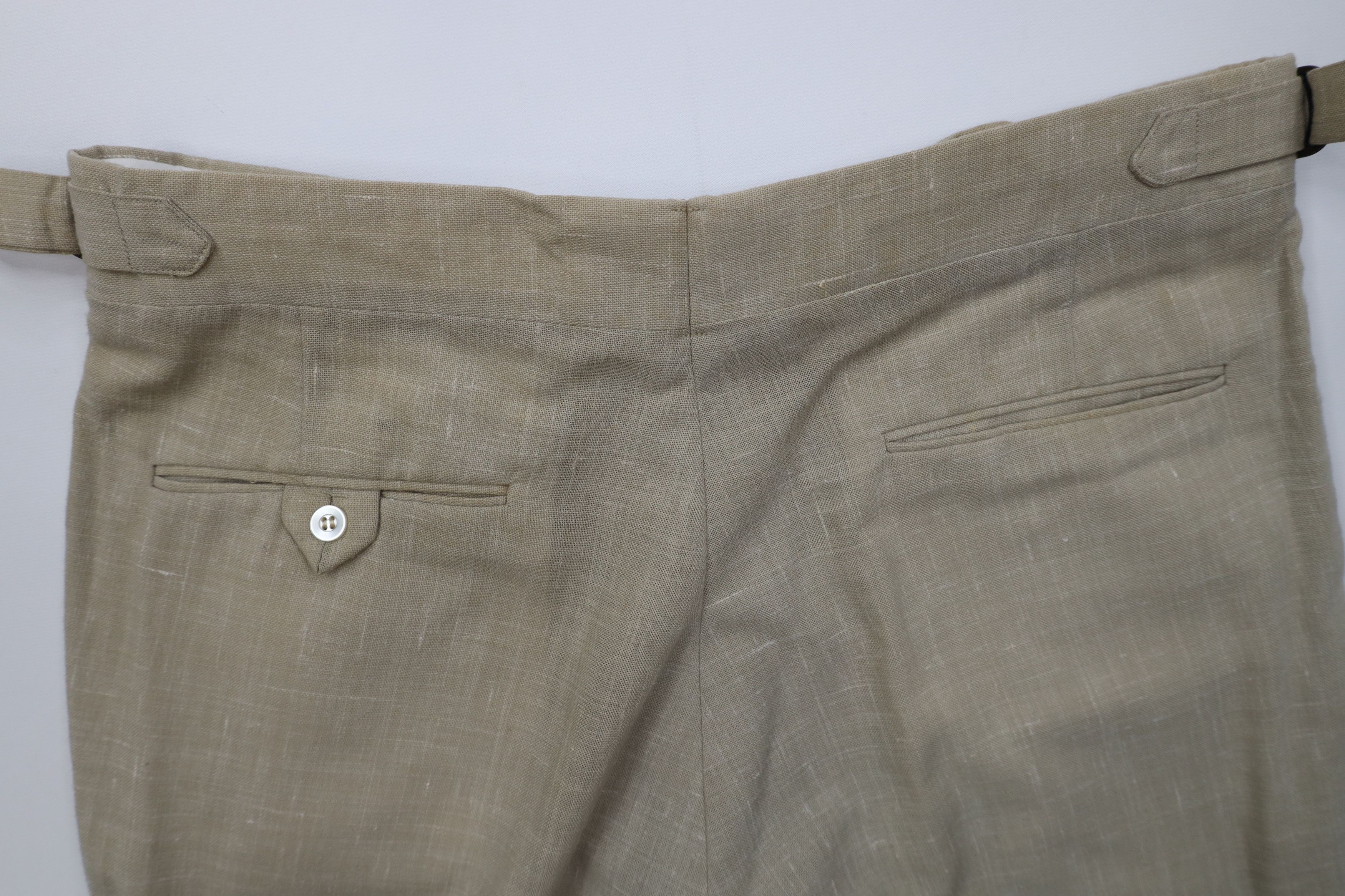 Vintage Vintage 70s Atomic Fleck Side Buckle Linen Wide Leg Pants Size US 34 / EU 50 - 15 Thumbnail