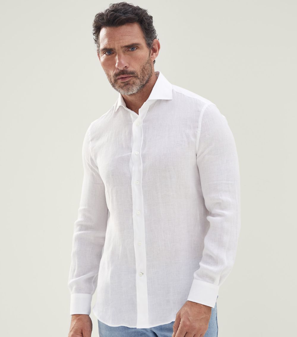 image of Brunello Cucinelli O1W1Db10424 Shirts In White, Men's (Size XL)