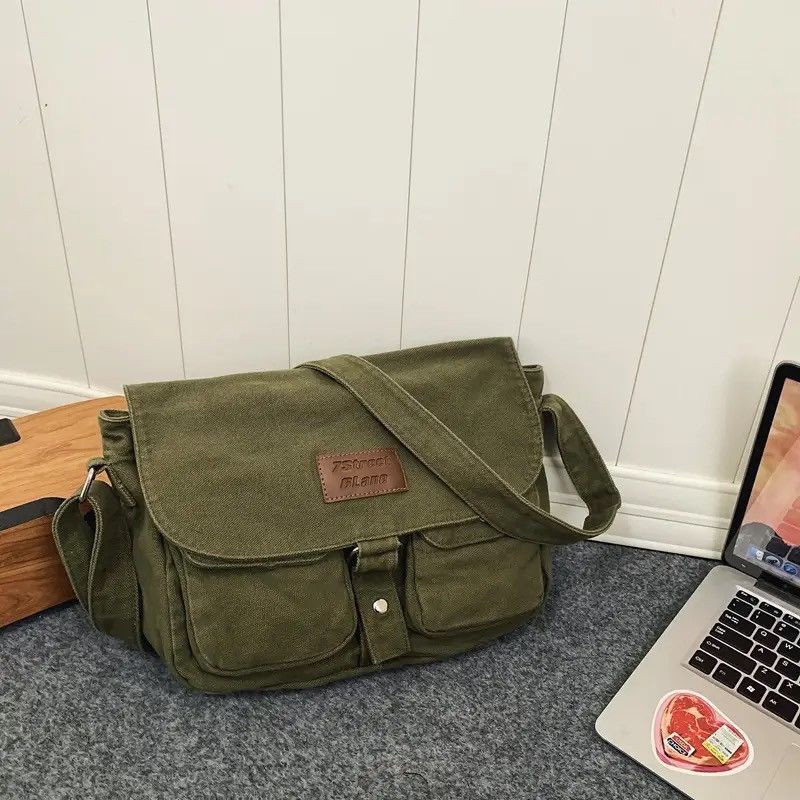 Vintage Casual Canvas Capacity Shoulder Messenger Bag Size ONE SIZE - 2 Thumbnail